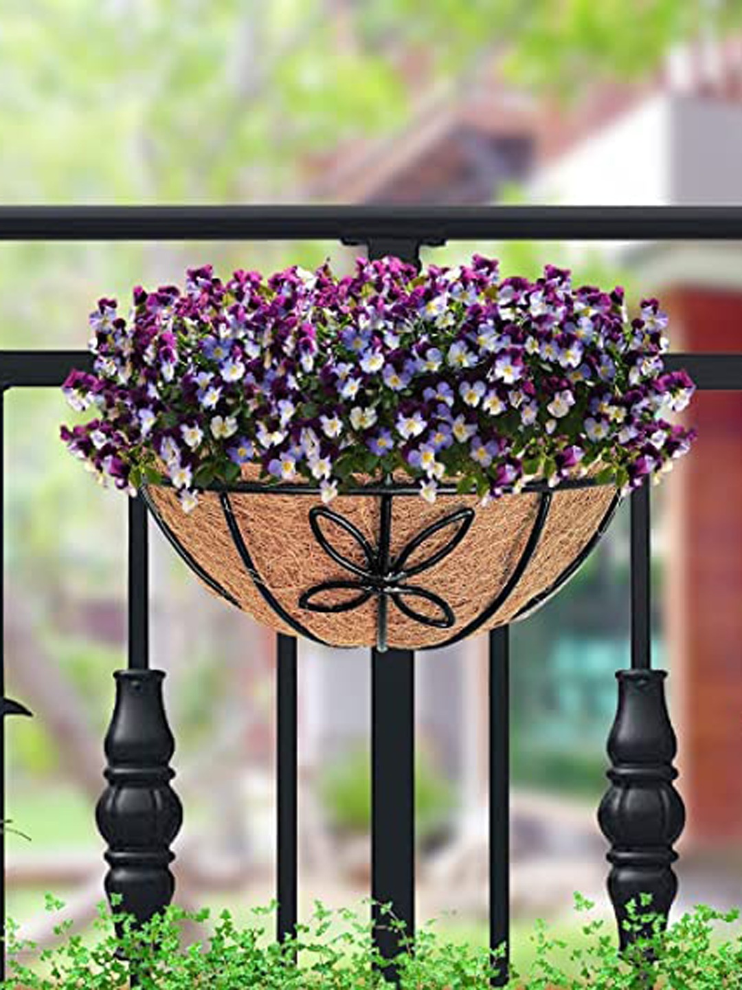 

Garden Deco Black & Brown Textured Flower Metal Wall Basket Planter