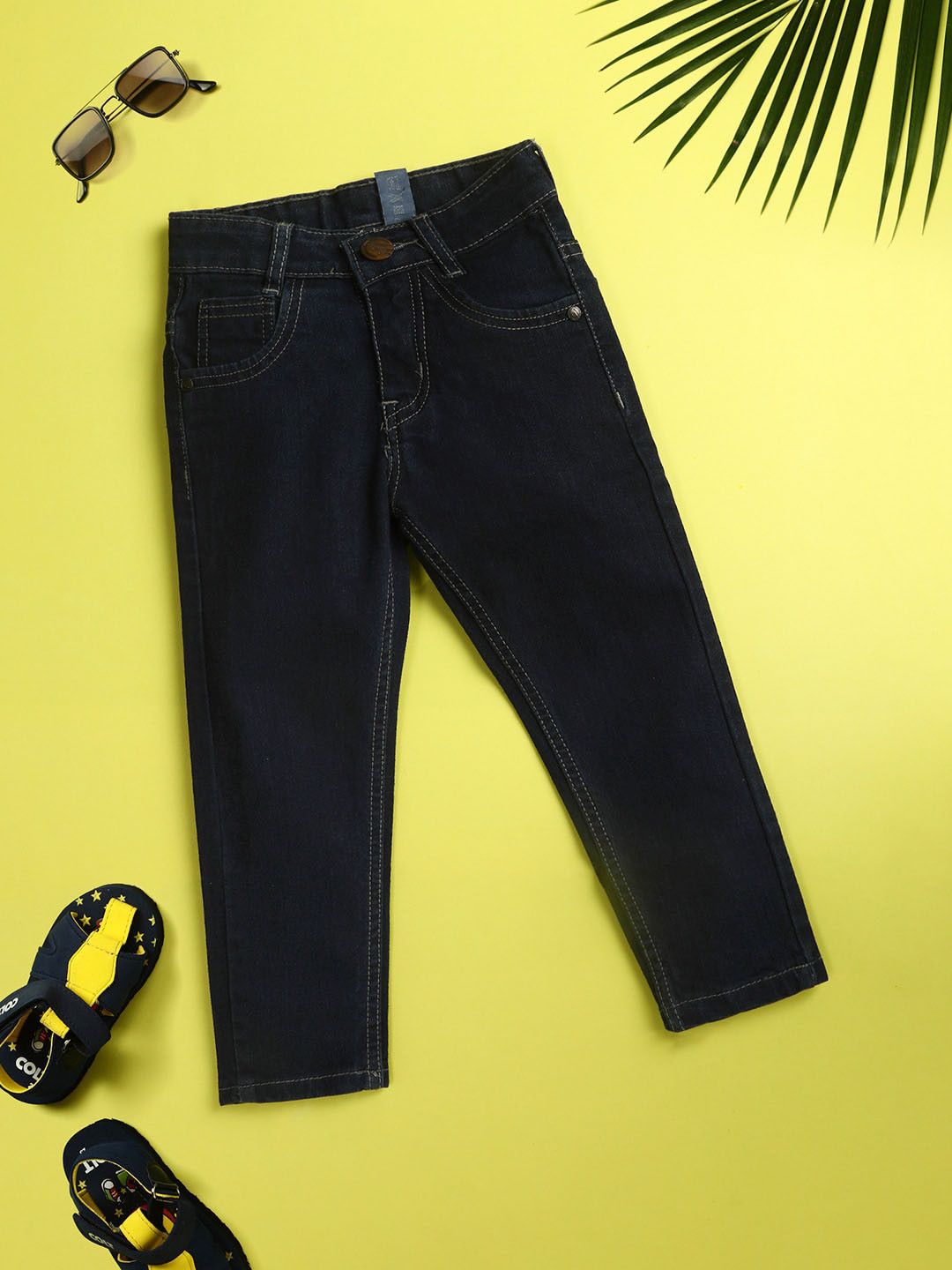 

V-Mart Boys Mid Rise Clean Look Cotton Jeans, Blue