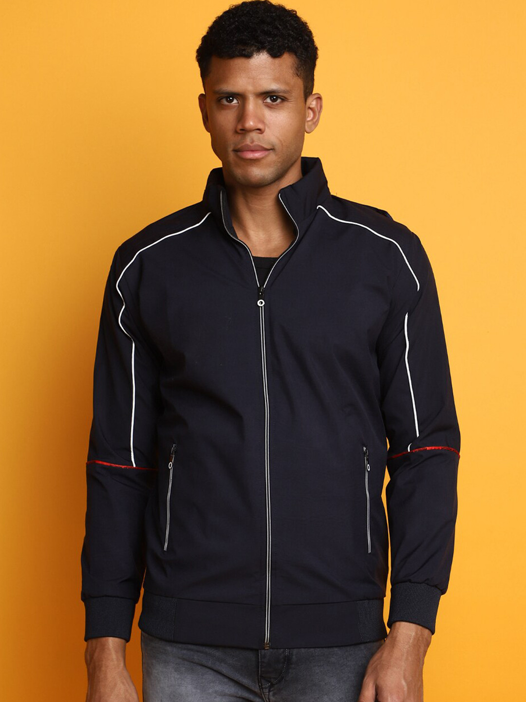 

V-Mart Lightweight Long Sleeves Hooded Bomber Jacket, Blue