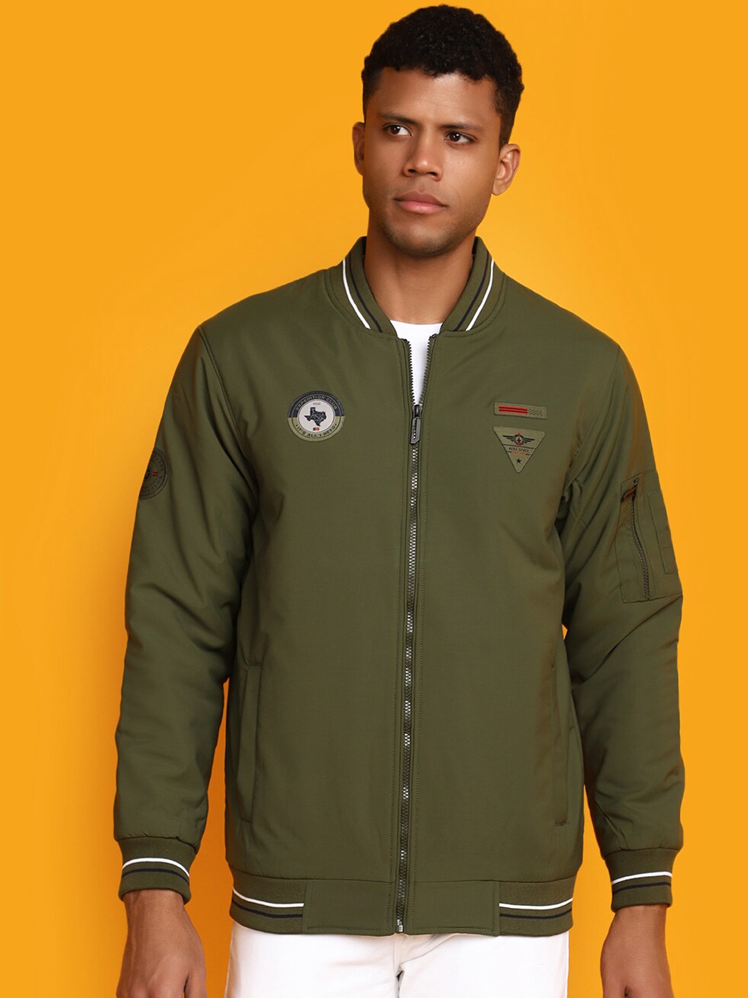 

V-Mart Lightweight Cotton Bomber Jacket, Green