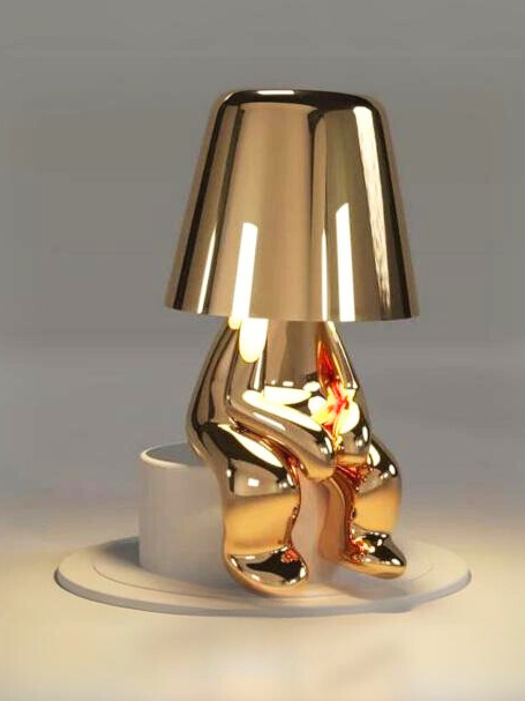 

THE ARTMENT Beige Abstract Shaped Table Lamps, Gold