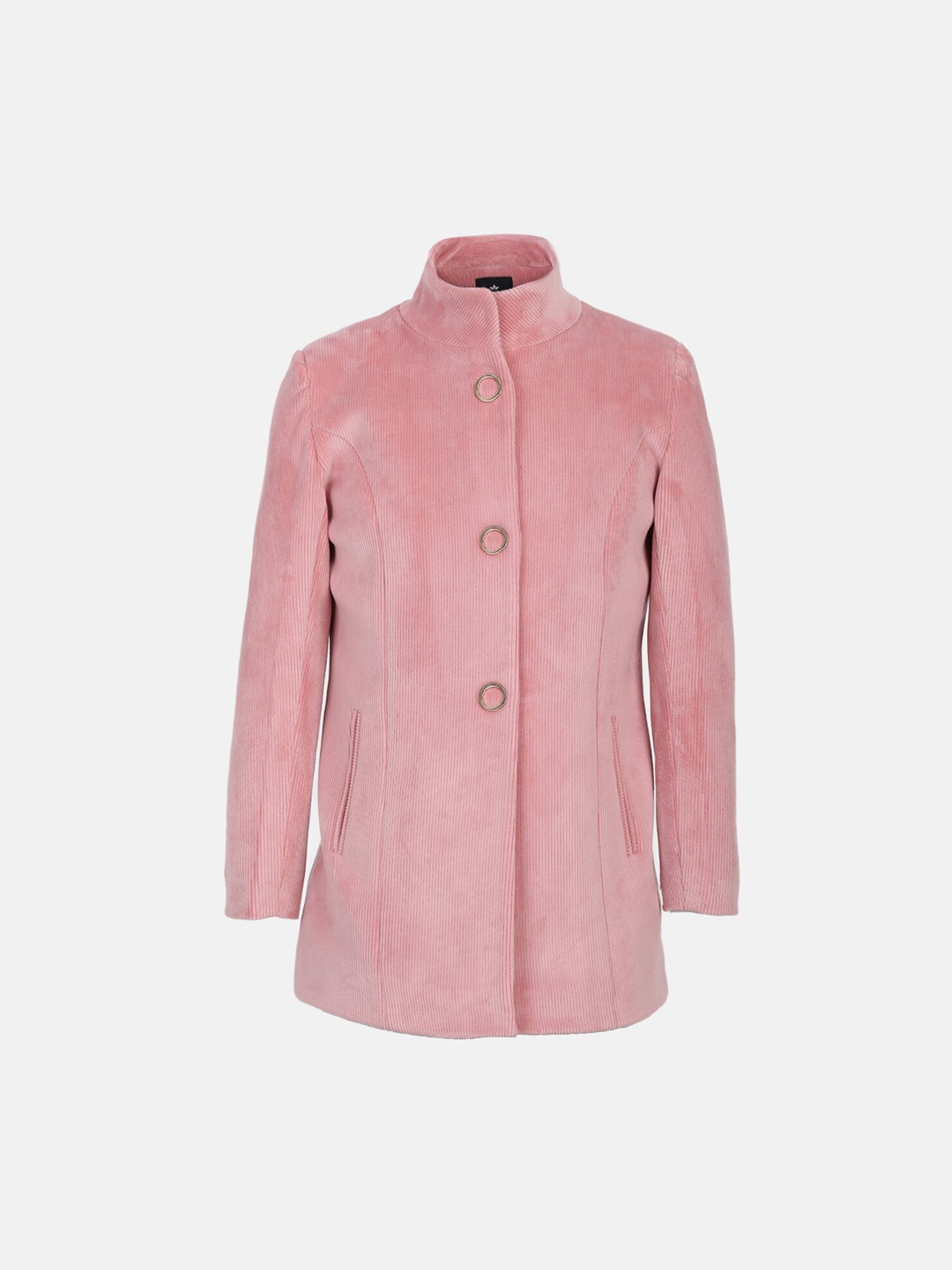 

CHKOKKO Girls Ribbed Woollen Button Coat, Pink