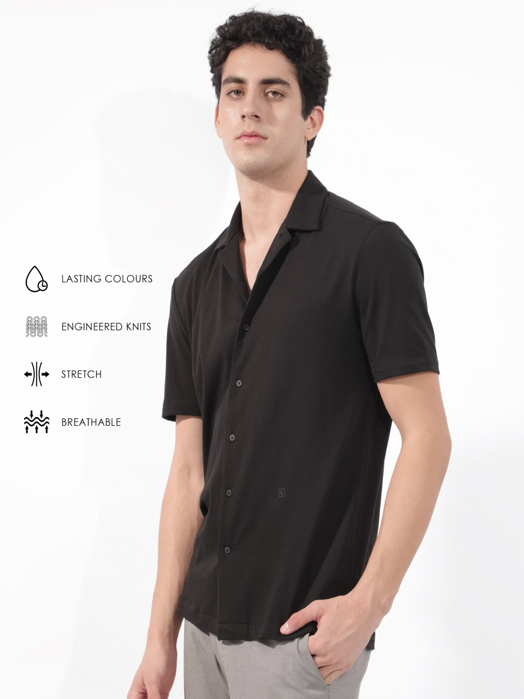 

RARE RABBIT Men Nick Cotton Slim Fit Shirt, Black