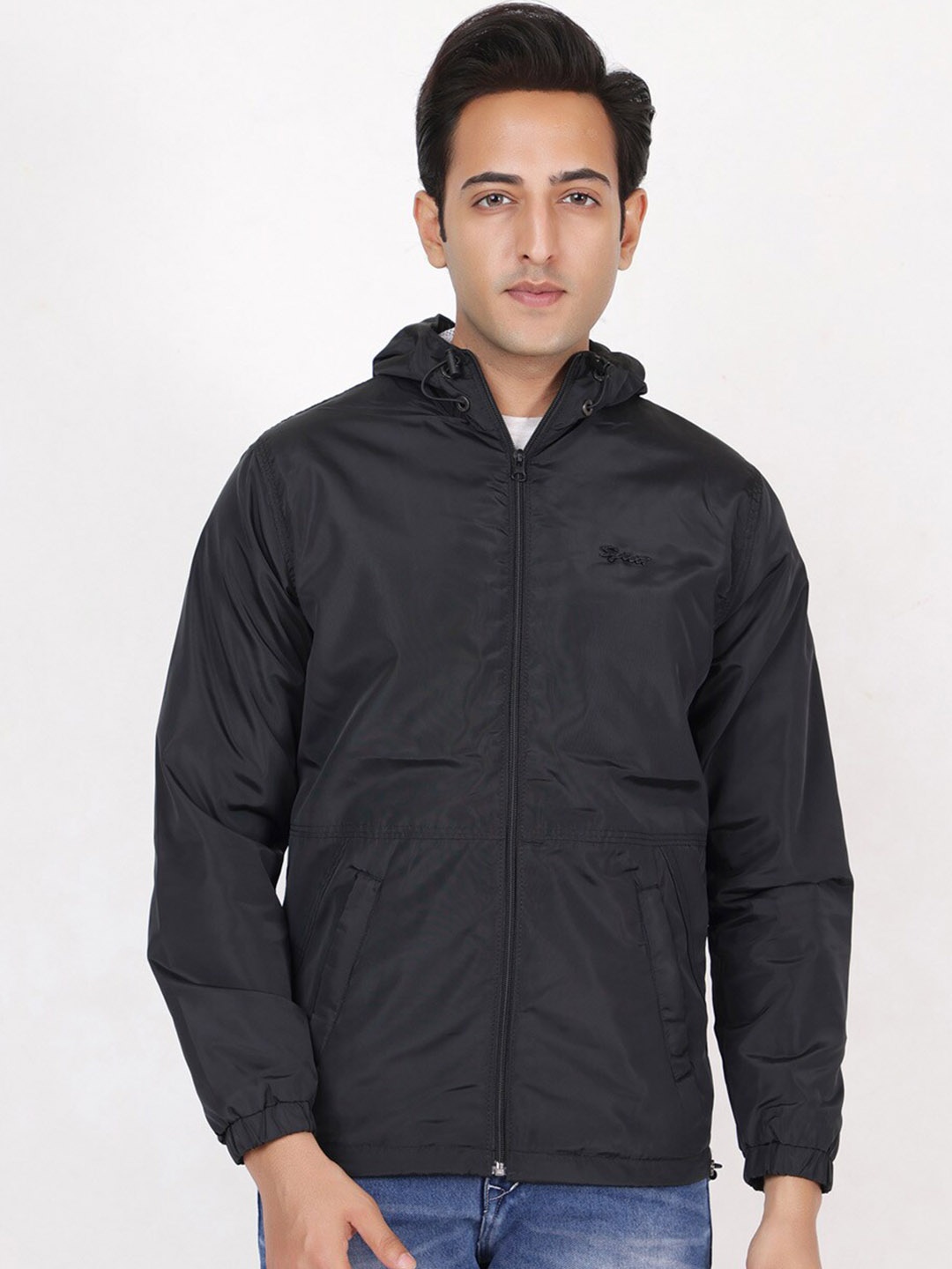

Spirit Lightweight Hooded Bomber Jacket, Black