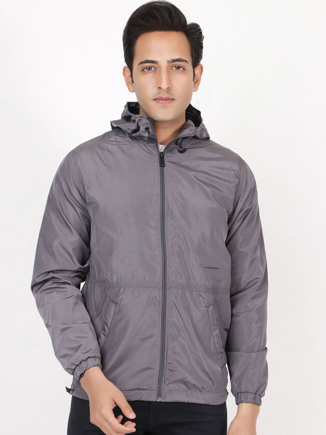 

Spirit Lightweight Hooded Bomber Jacket, Grey