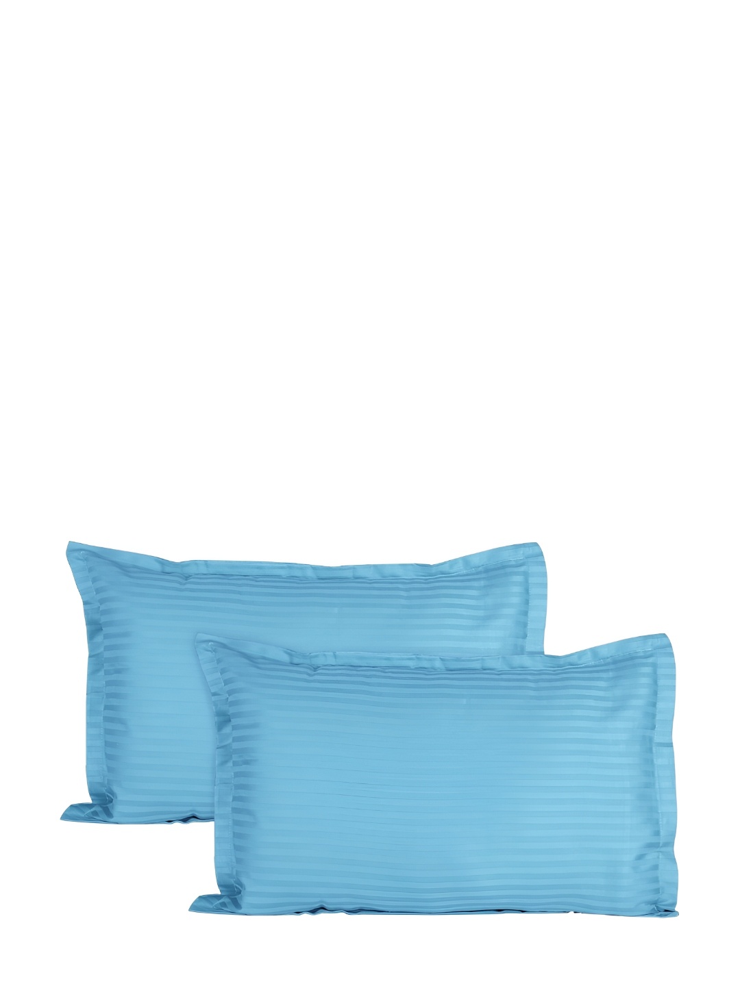 

Jinaya's Blue 2 Pieces Striped Pure Cotton Rectangle Pillow Covers