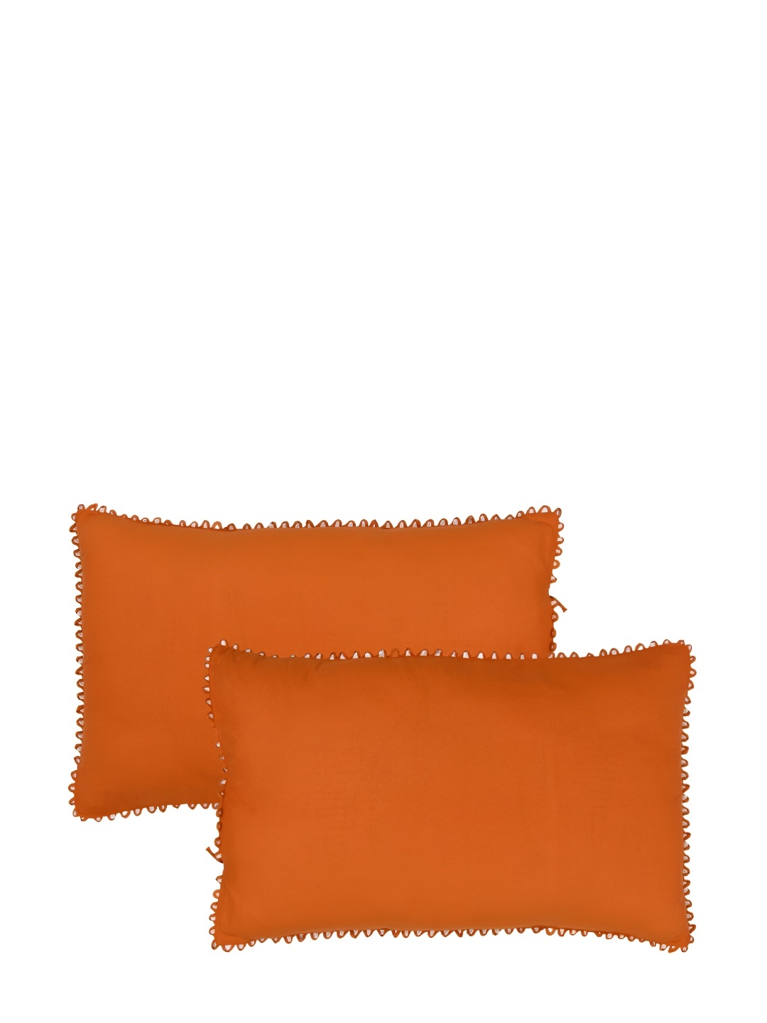 

Jinaya's Orange 2 Pieces Solid Pure Cotton Rectangle Pillow Covers