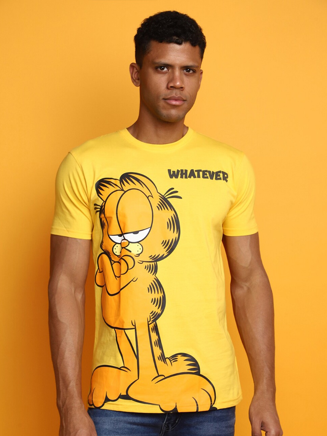 

V-Mart Graphic Printed Cotton T-shirt, Yellow