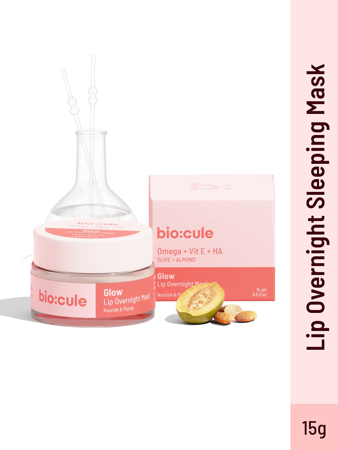 

biocule Glow Lip Overnight Mask with Omega Vitamin E & Hyaluronic Acid - 15g, White