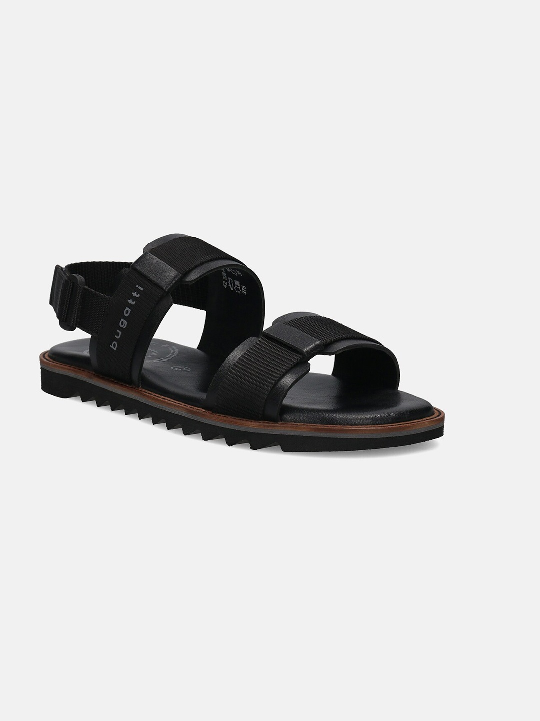 

Bugatti Dorfu Men Textured Leather Sports Sandals, Black