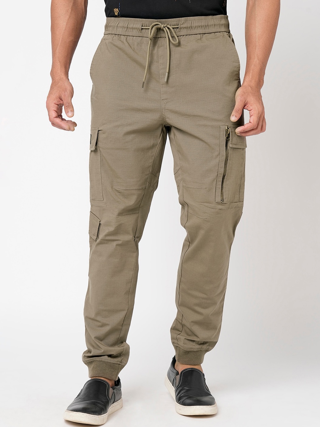 

Blue Buddha Men Mid-Rise Cotton Cargos Trouser, Brown