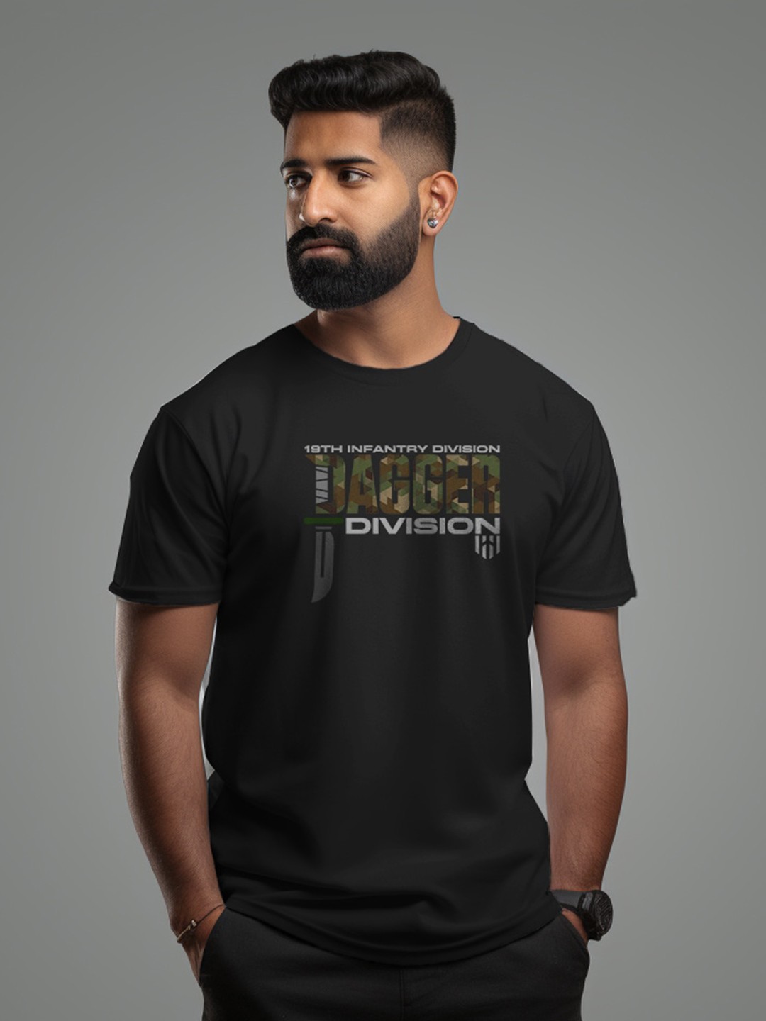 

Aero Armour Typography Printed Pure Cotton T-shirt, Black