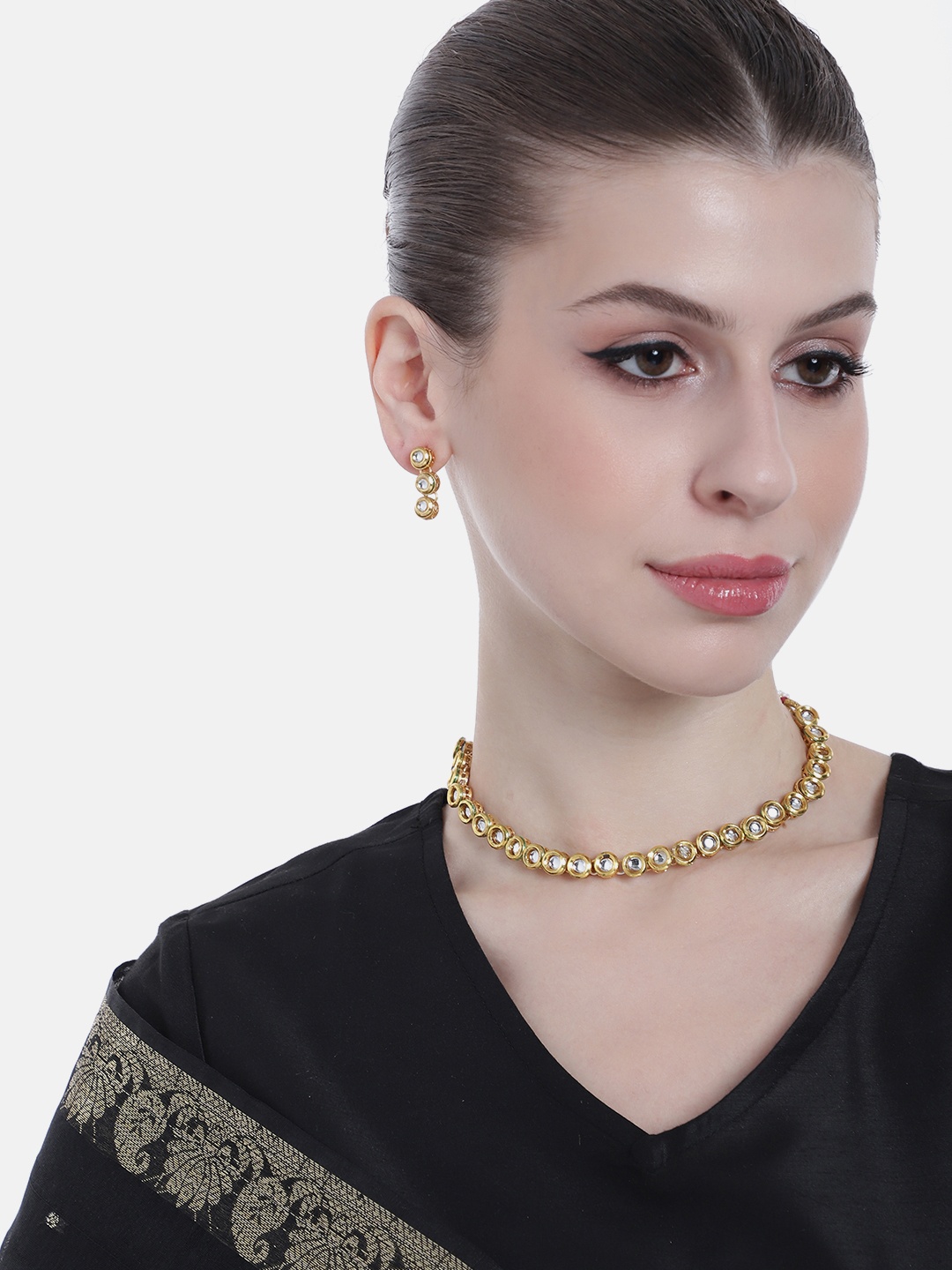 

Estele Gold-Plated Kundan Studded Jewellery Set
