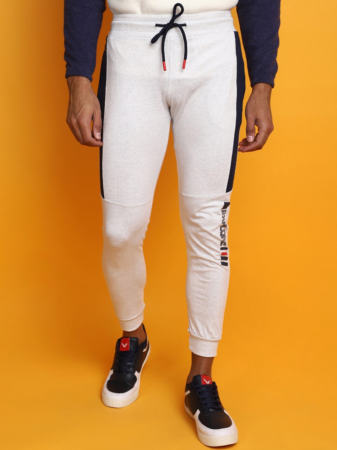 

V-Mart Men Printed Mid-Rise Track Pants, Grey