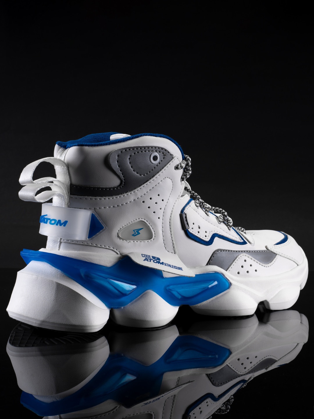 

Atom Men Bulldozer Perforated Mid-Top Sneakers, White