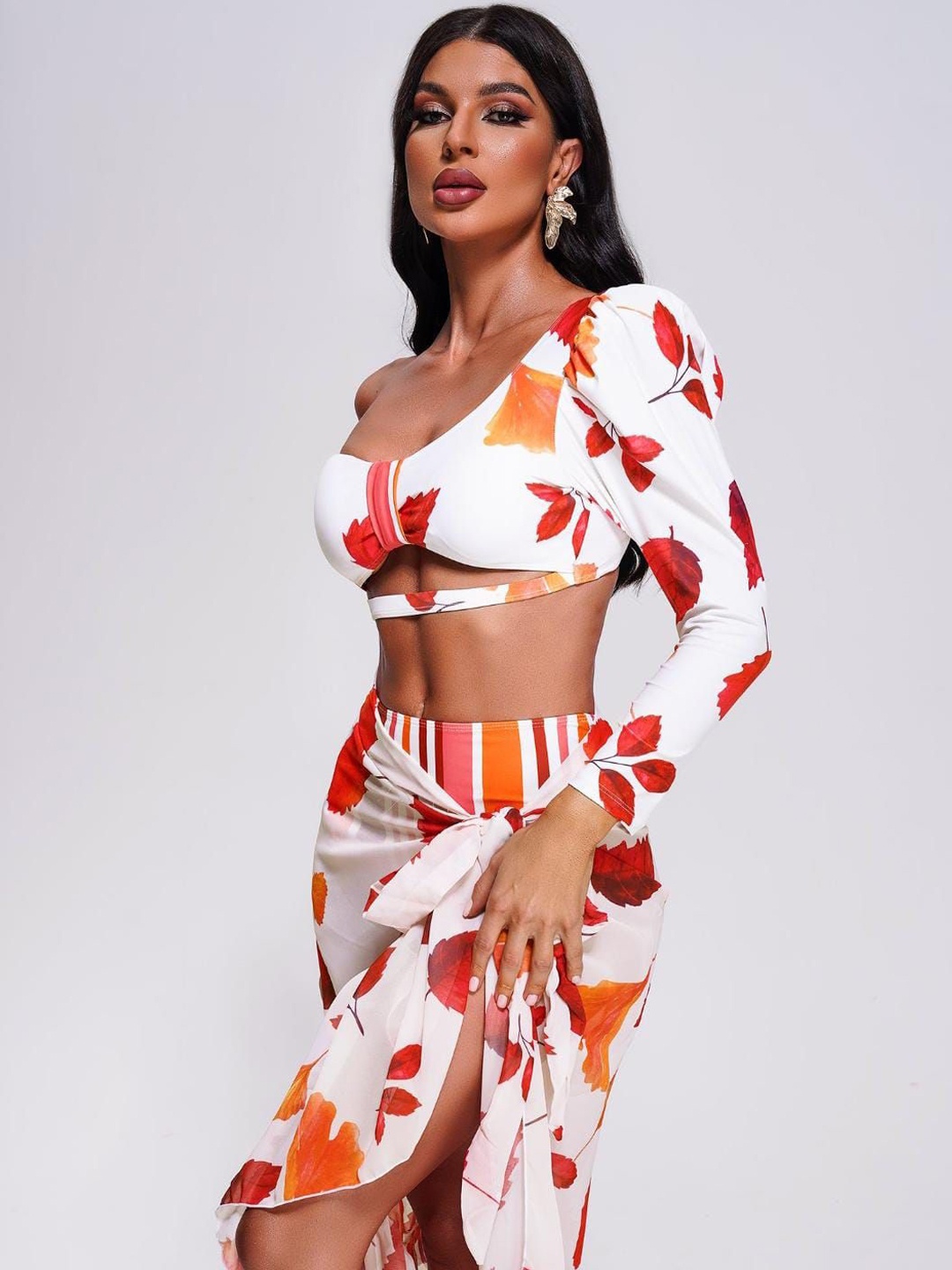 

Addery Floral Printed Swimwear Set, White