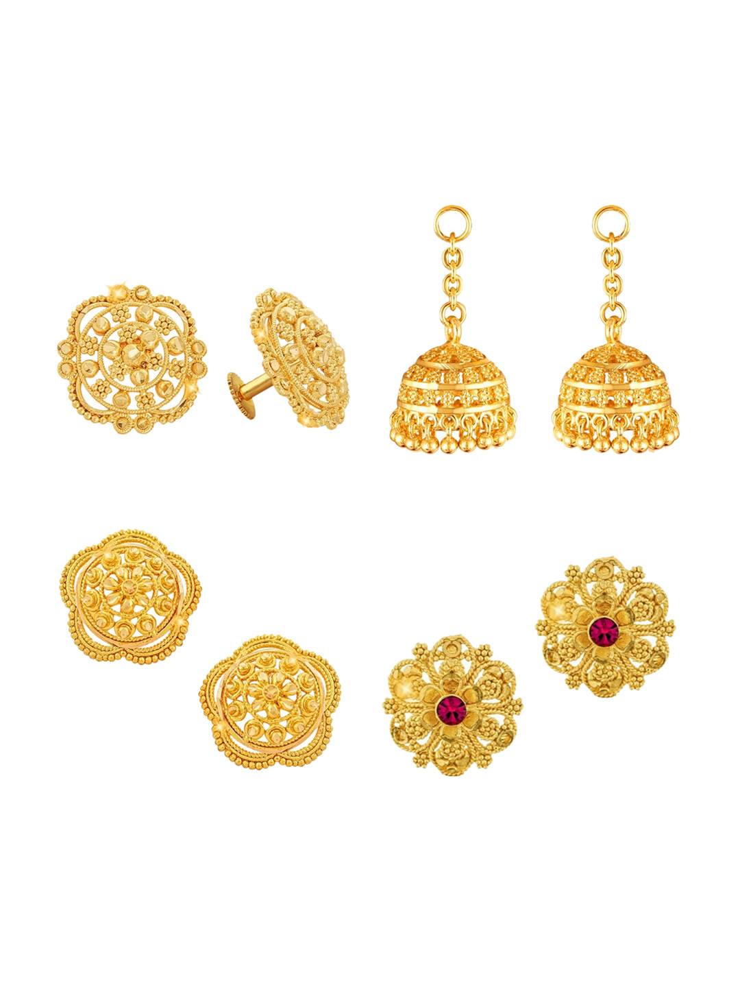 

Vighnaharta Gold-Toned Floral Studs Earrings