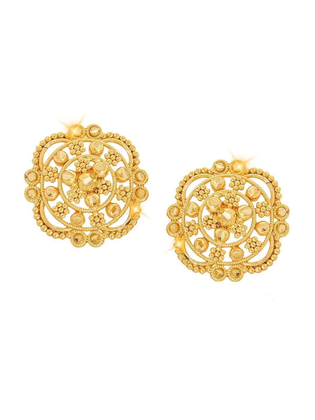 

Vighnaharta Set Of 2 Gold-Plated Floral Stud Earrings