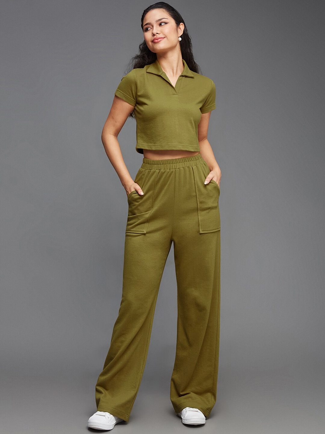 

Miss Chase Polo Collar Top & Trousers, Olive