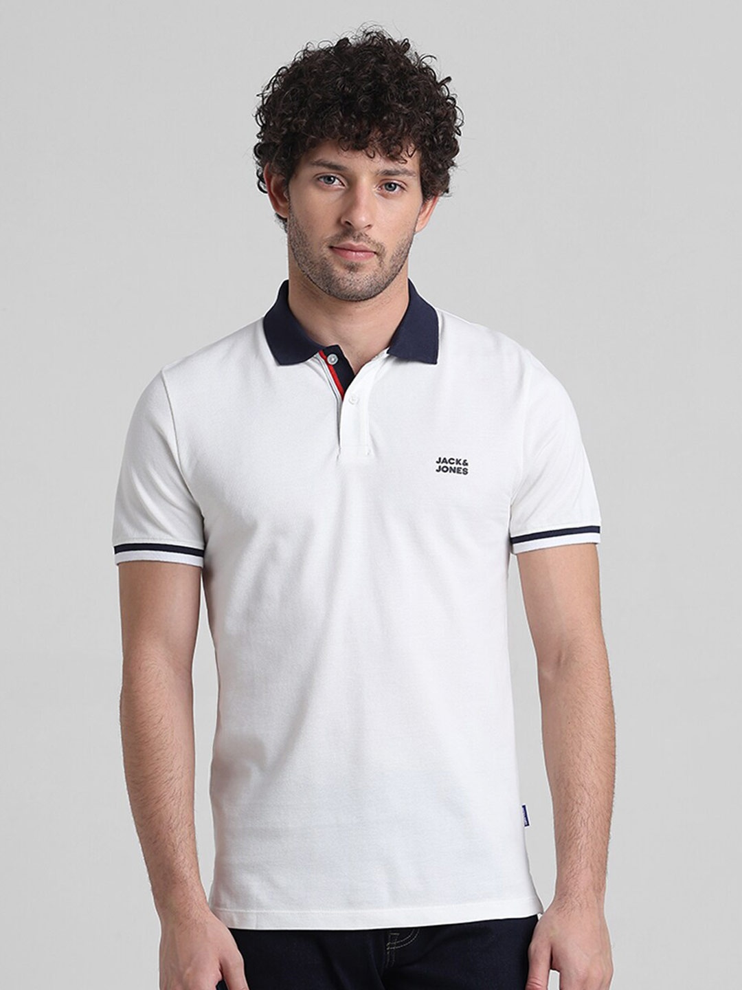 

Jack & Jones Polo Collar Slim Fit Cotton T-shirt, White