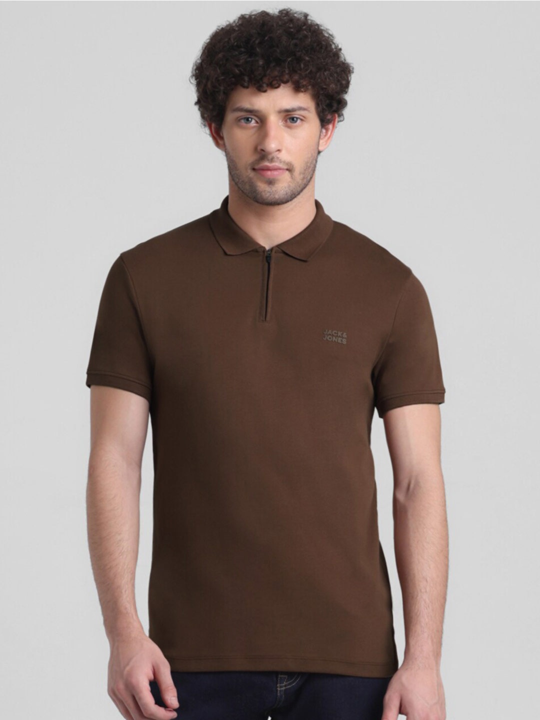 

Jack & Jones Polo Collar Slim Fit Pure Cotton T-shirt, Brown