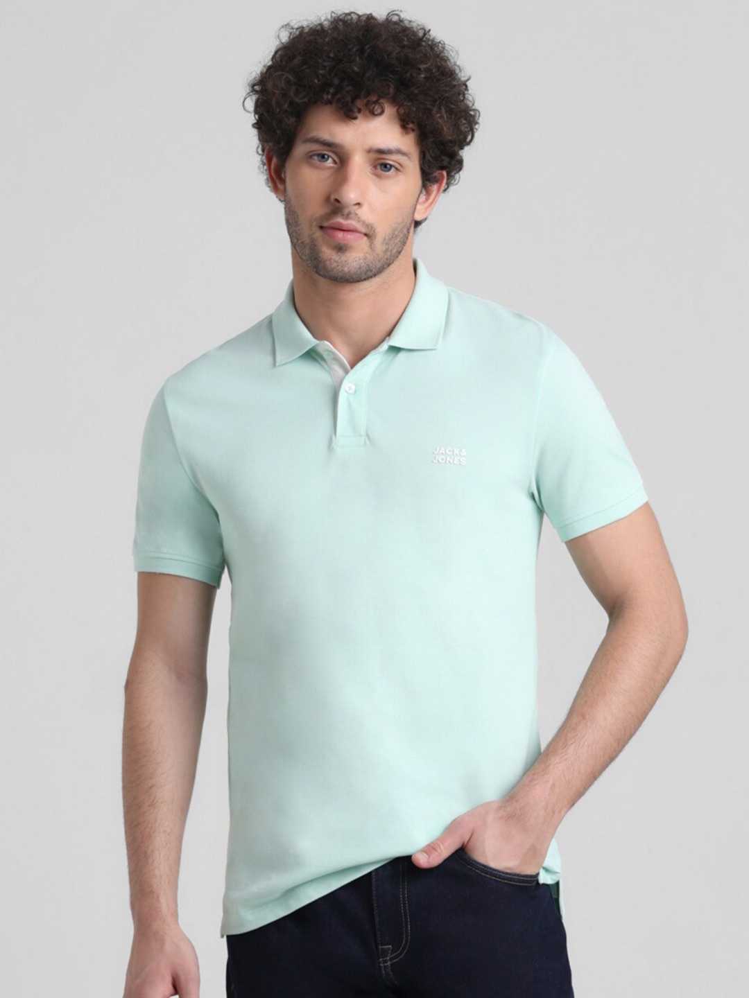 

Jack & Jones Polo Collar Slim Fit Pure Cotton T-shirt, Green