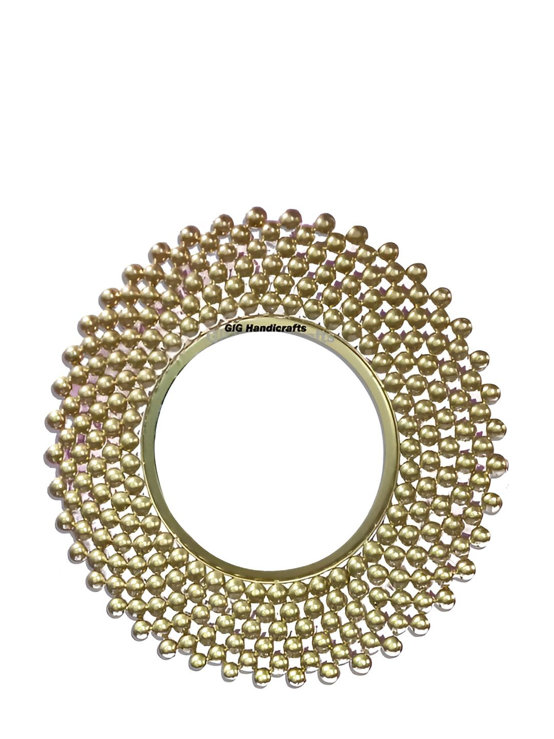 

GIG Handicrafts Gold Balls Alloy Steel Iron Round Decorative Wall Mirror