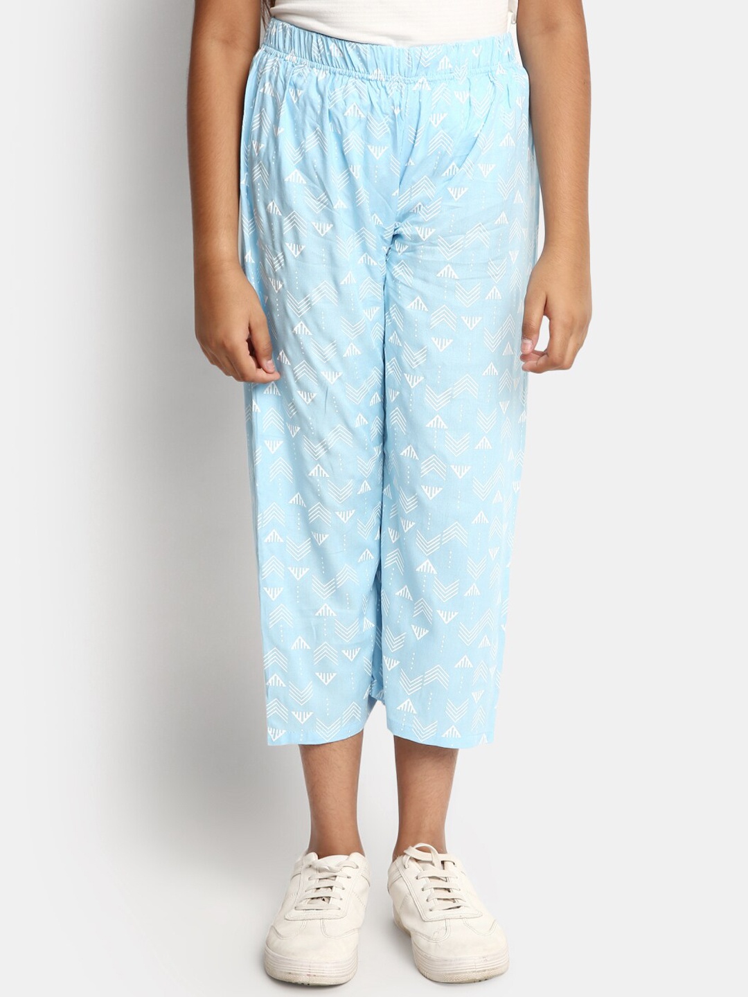 

V-Mart Girls Printed Mid-Rise Track Pant, Blue