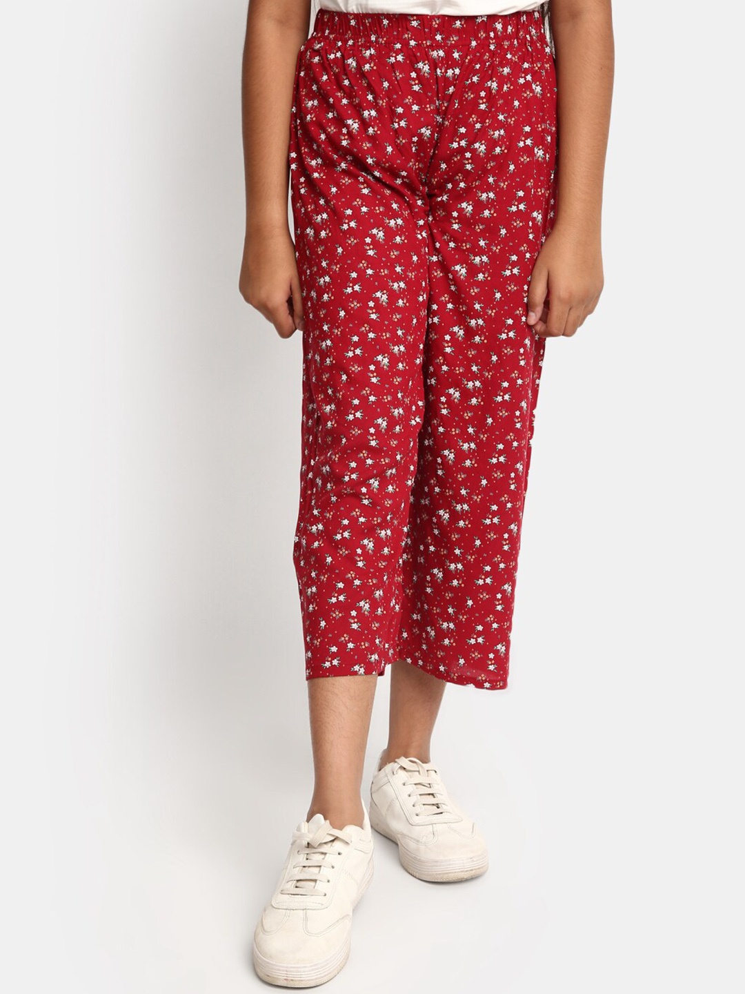 

V-Mart Girls Printed Mid-Rise Track Pant, Maroon