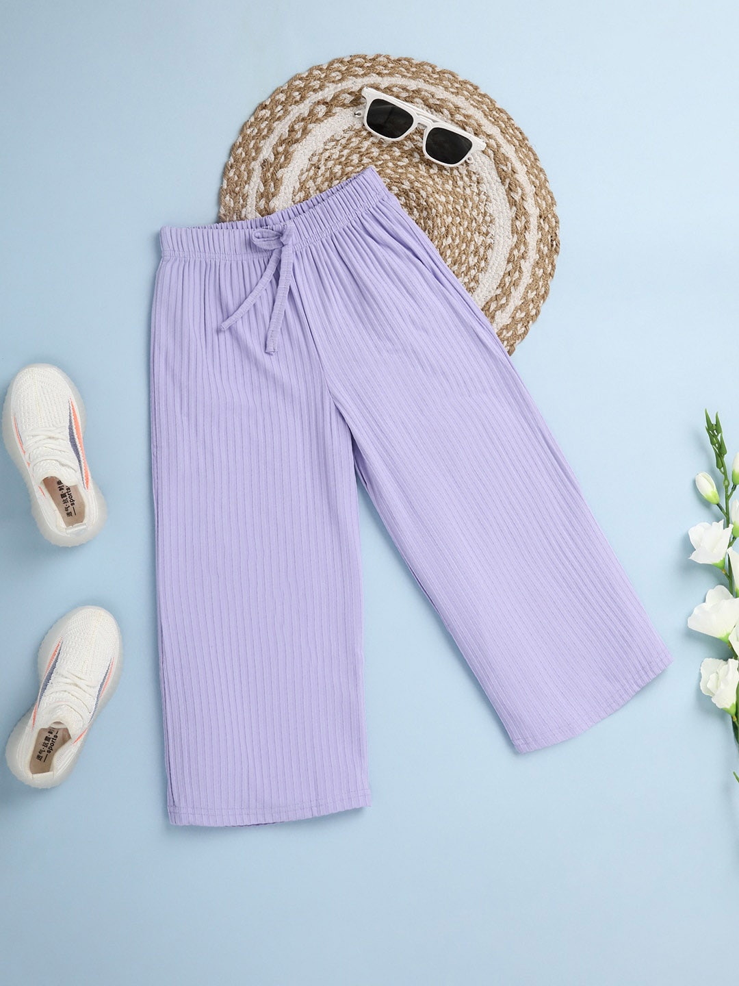 

V-Mart Girls Cotton Straight Fit Palazzo, Lavender