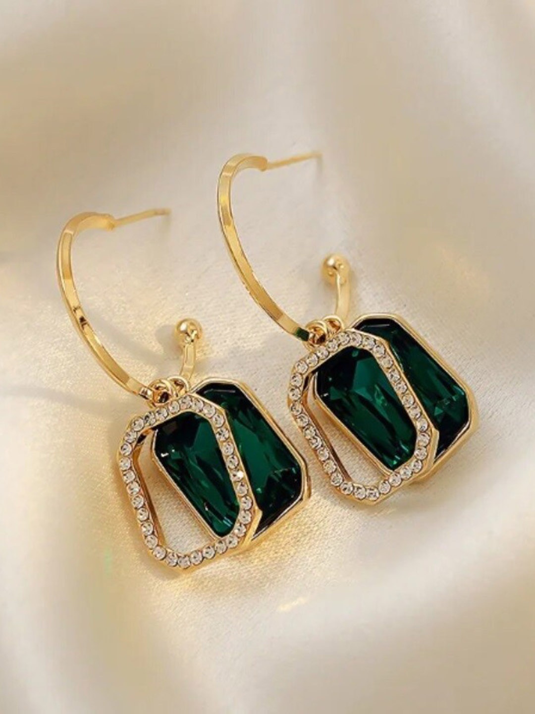 

KRYSTALZ Gold-Plated Geometric Drop Earrings