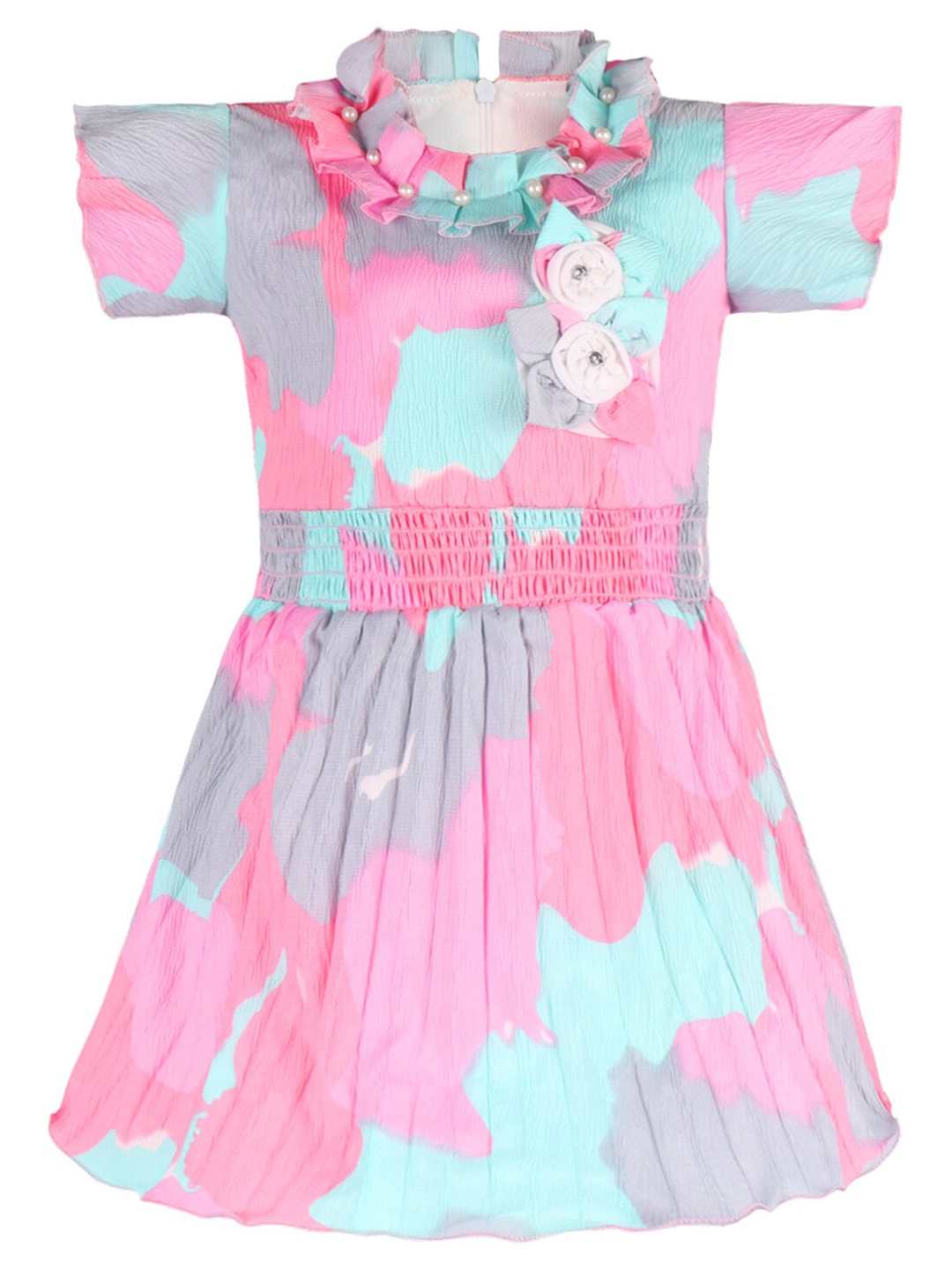

Wish Karo Abstract Printed Fit & Flare Dress, Pink