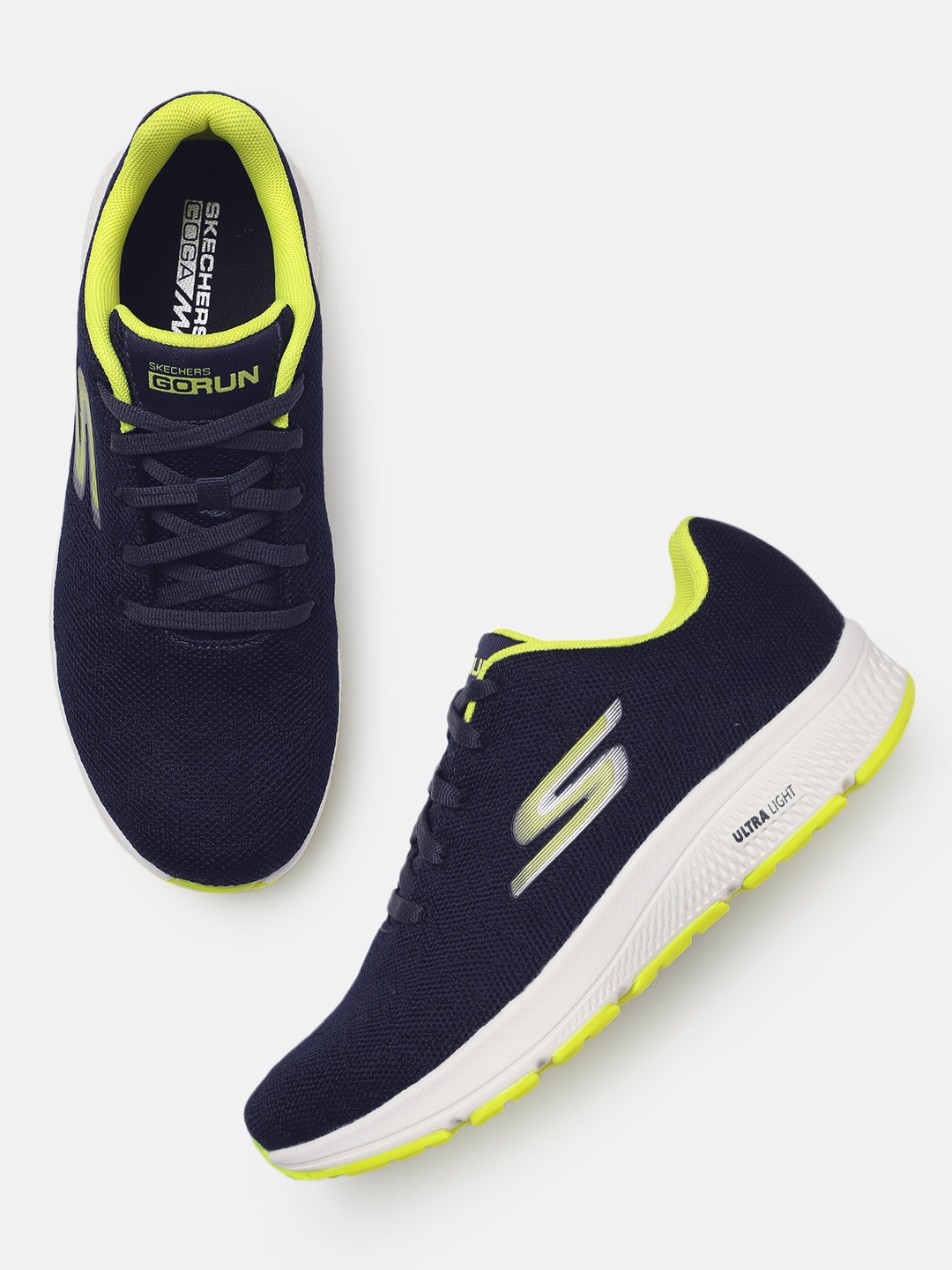 

Skechers Men Textured Go Run Consistent Running & Training Shoes, Navy blue