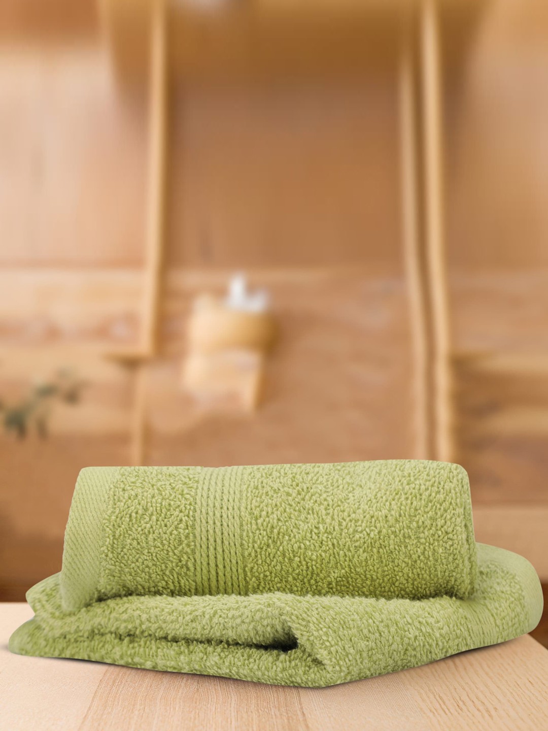 

LUSH & BEYOND Green 2 Pieces Pure Cotton 500 GSM Solid Face Towels, Lime green