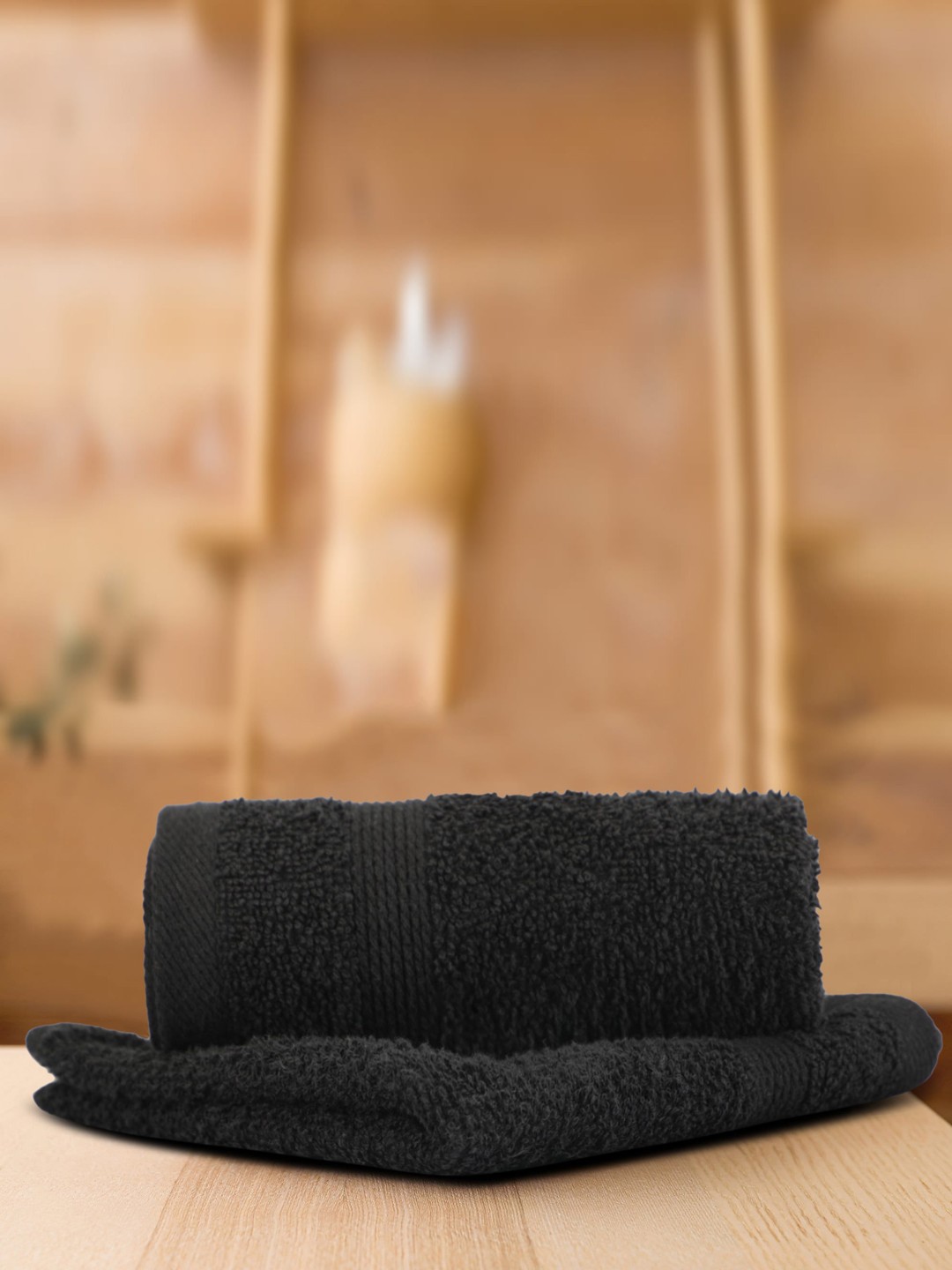 

LUSH & BEYOND Black 2 Pieces Cotton 500 GSM Solid Face Towel Set