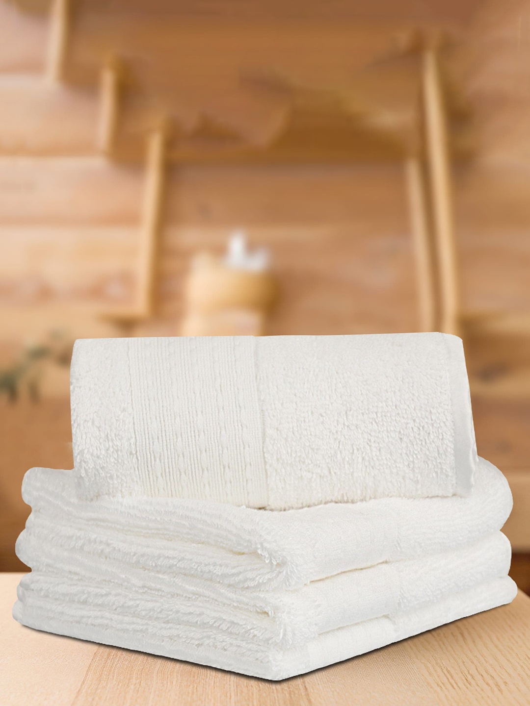 

LUSH & BEYOND White 4 Pieces Pure Cotton 500 GSM Face Towels