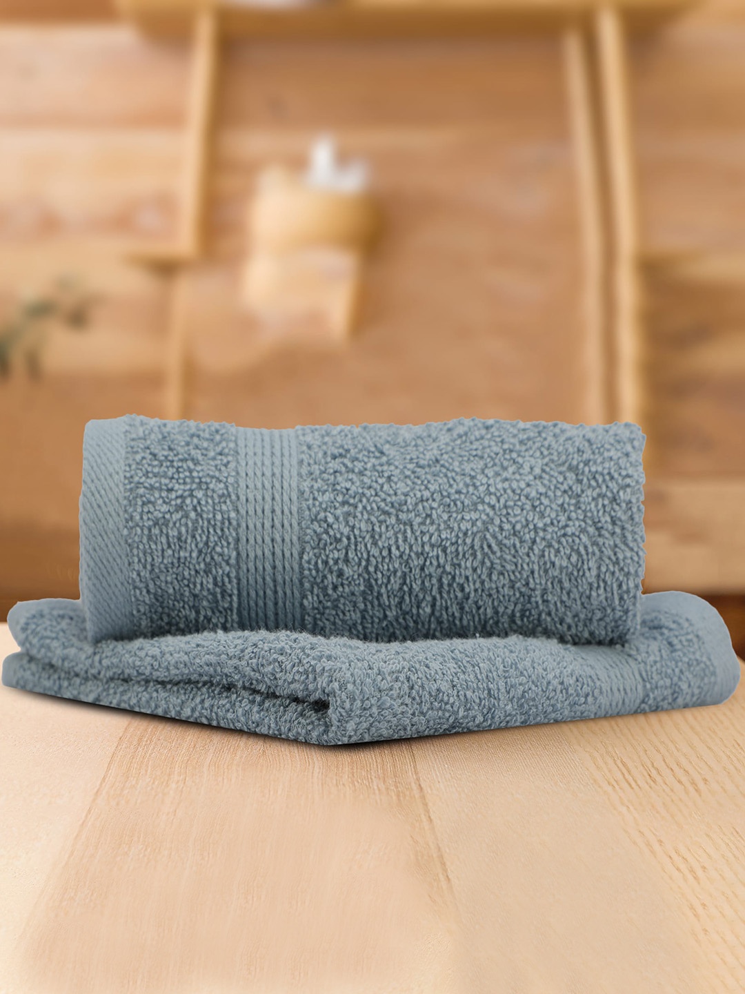 

LUSH & BEYOND Blue 2 Pieces Cotton 500 GSM Solid Face Towel Set