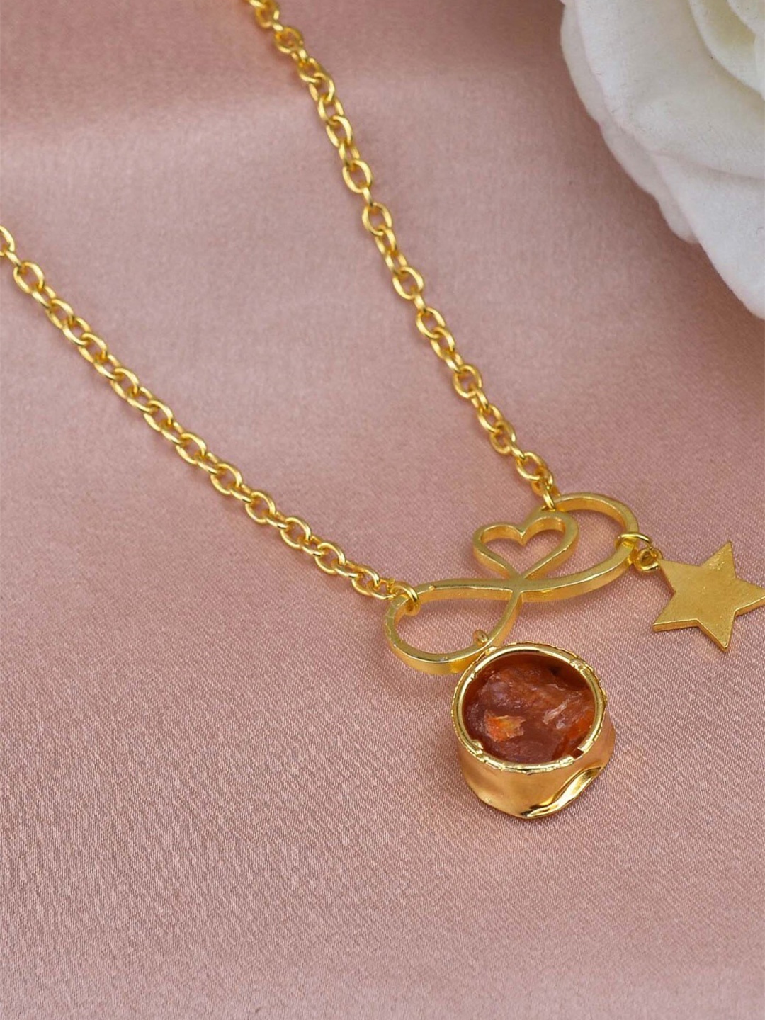 

ZURII Gold-Plated Artificial Stones and Beads Chain