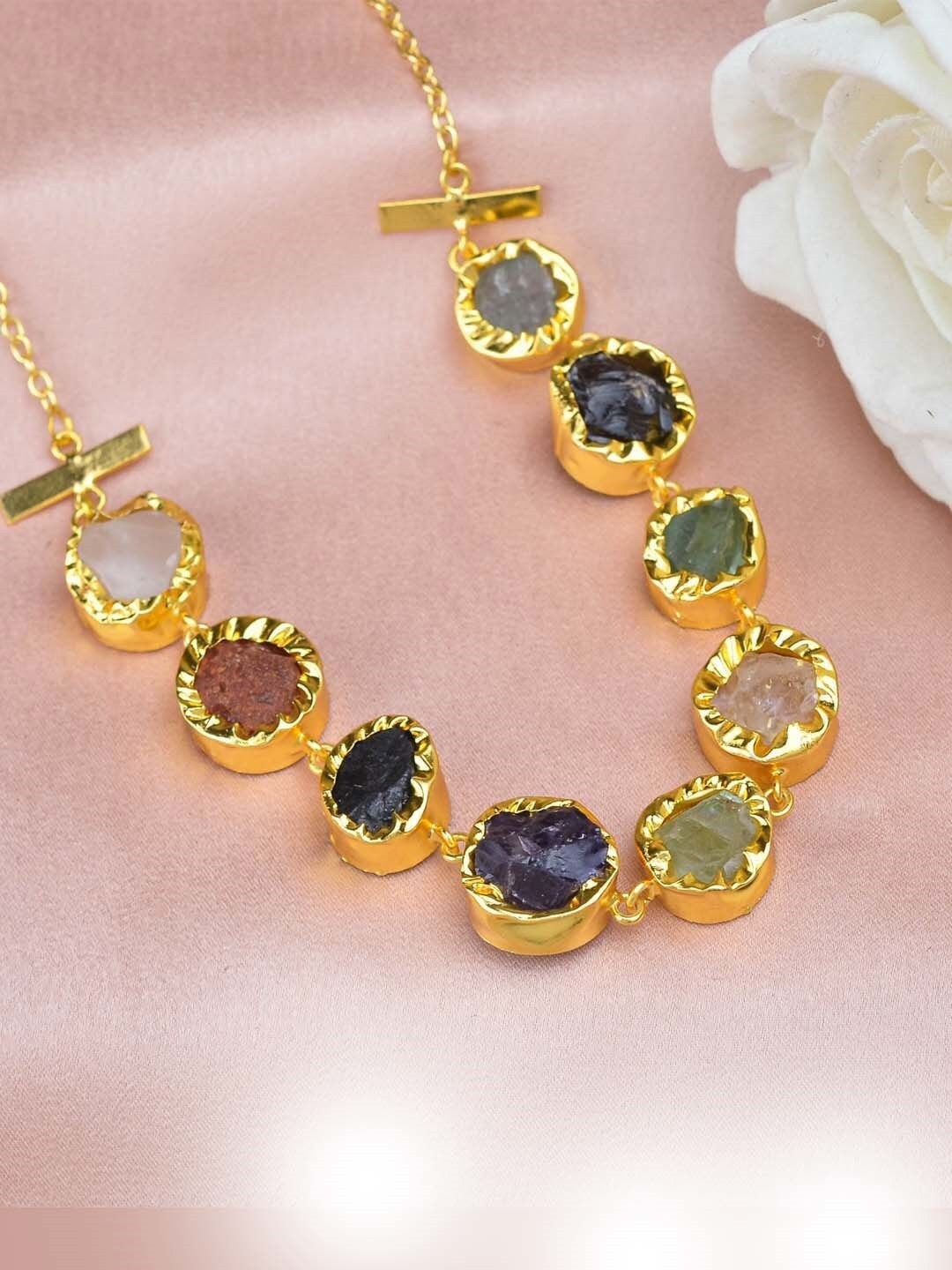 

ZURII Gold-Plated Artificial Stones and Beads Chain