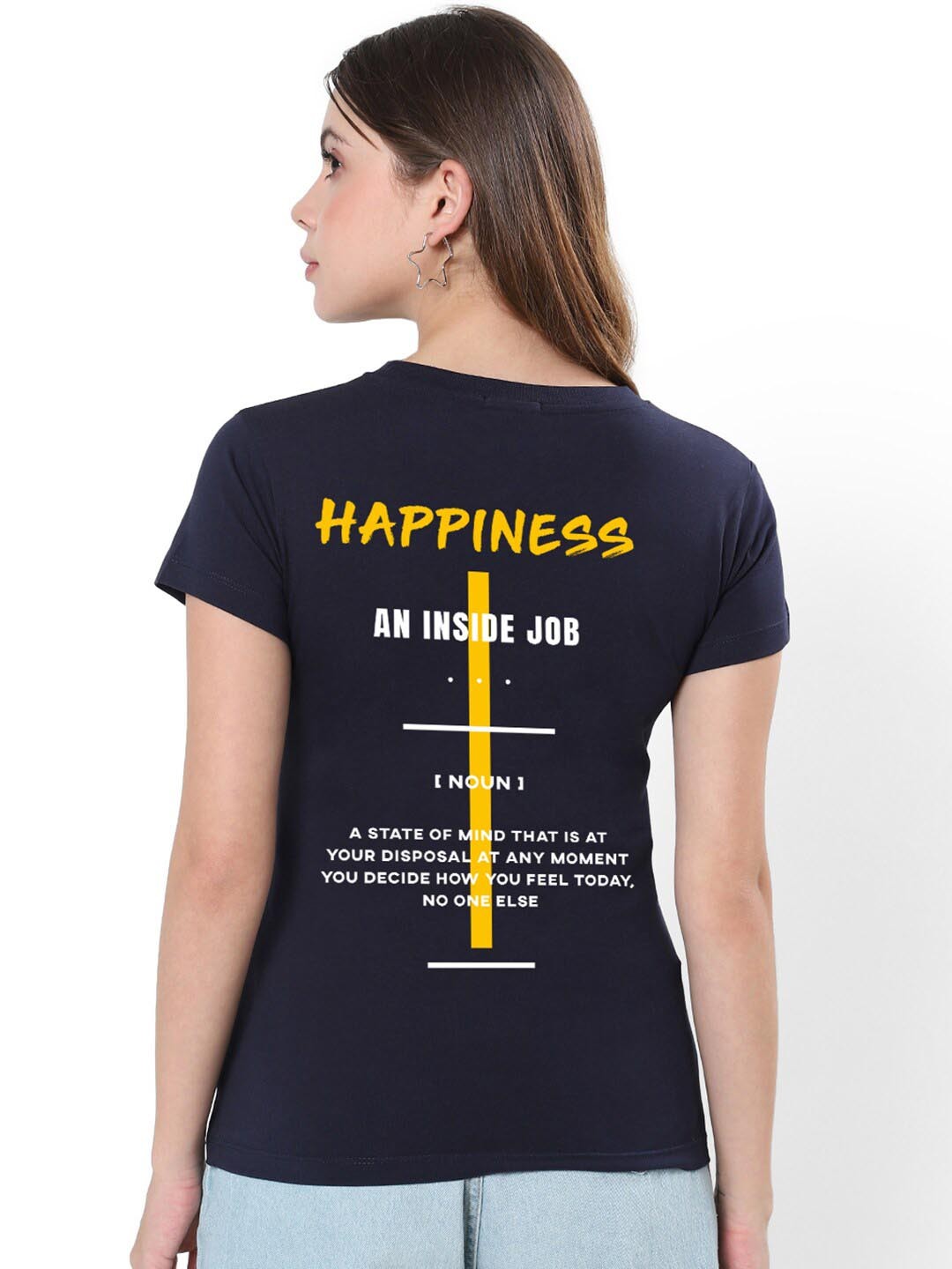 

Bewakoof Happy State Typography Printed Cotton T-shirt, Blue