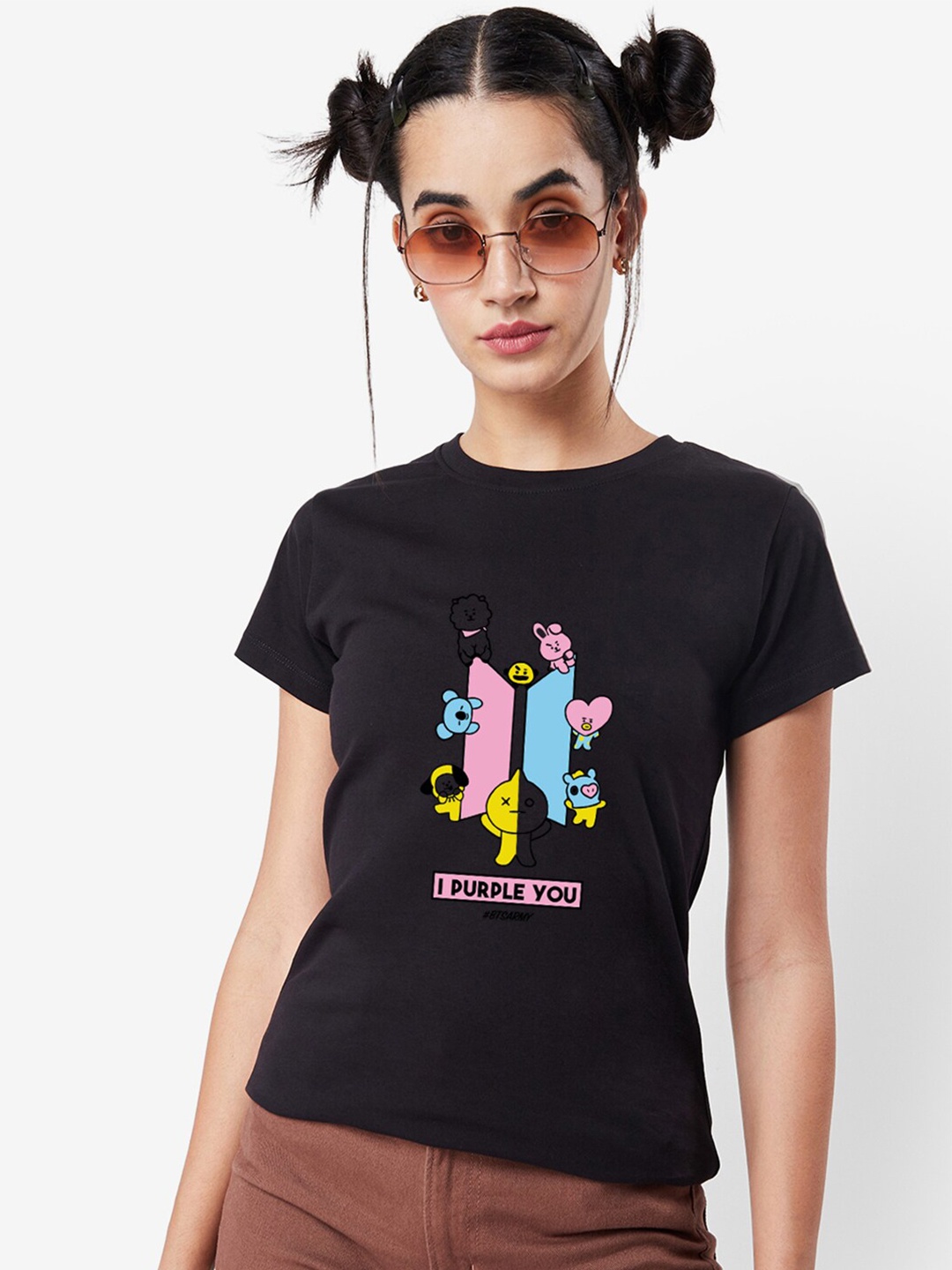 

Bewakoof Graphic Printed Cotton T-shirt, Black
