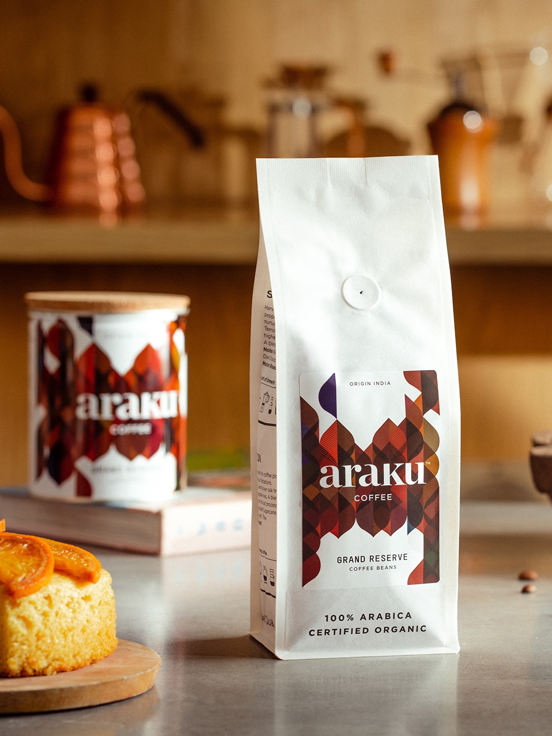 

ARAKU Coffee Grand Reserve - Medium Roast Coffee, Very Fine Grind - 250 Gms, White