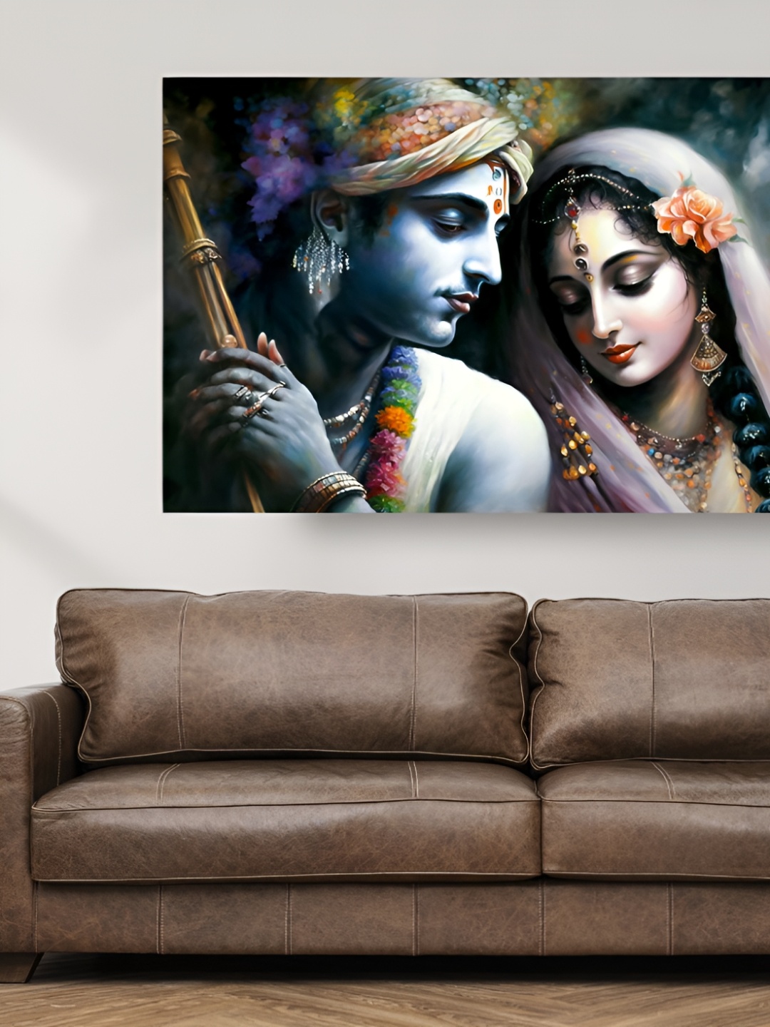 

WALLMAX Grey & Blue Religious Canvas Paintings Wall Art