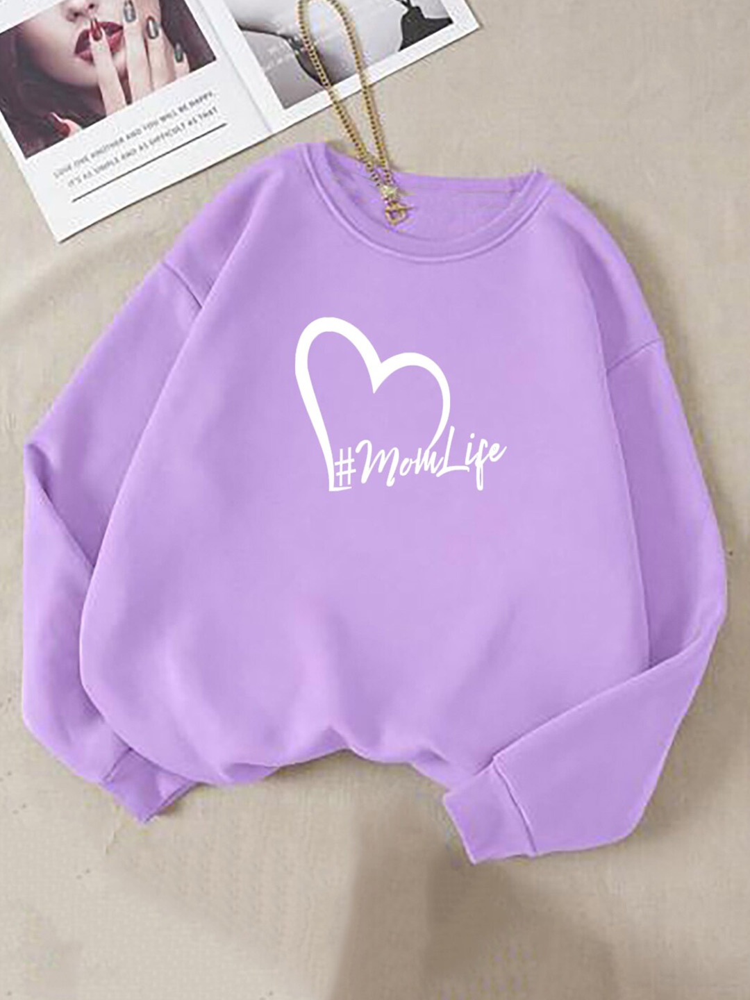 

Kotty Graphic Printed Fleece Sweatshirt, Lavender