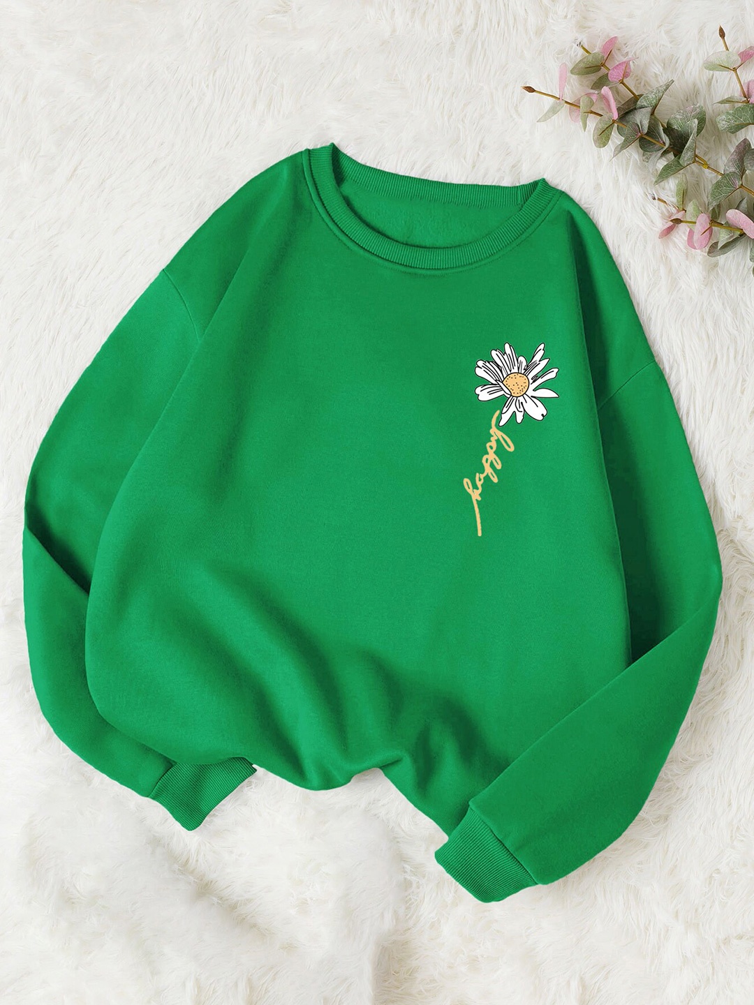 

Kotty Green Graphic Printed Fleece Sweatshirt