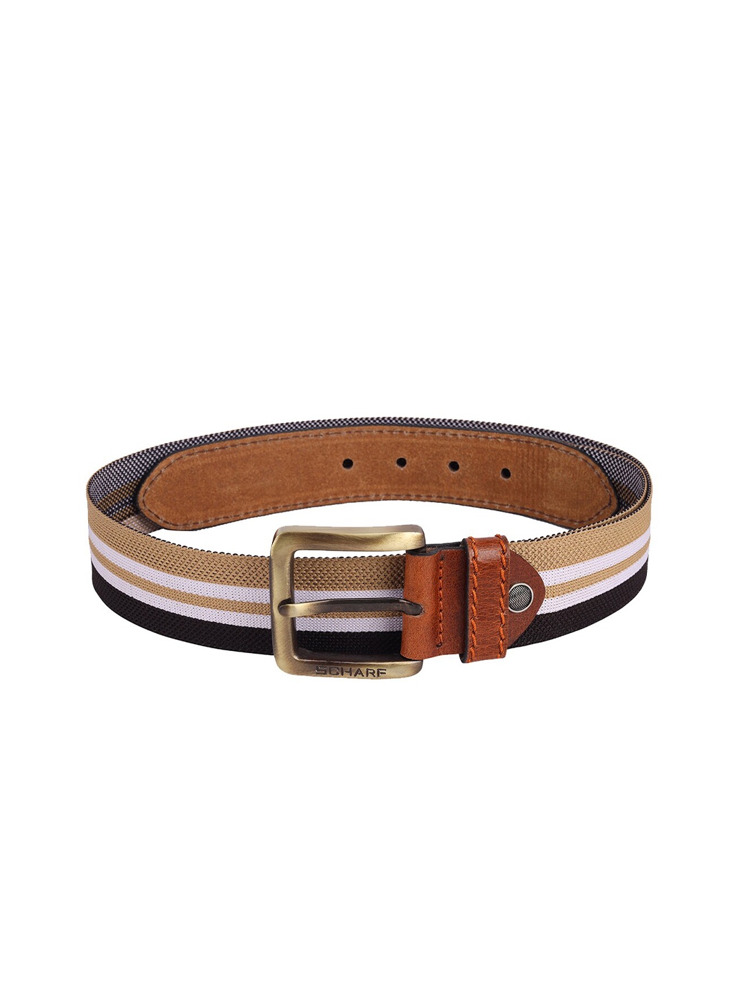 

SCHARF Men Striped Belt, Brown