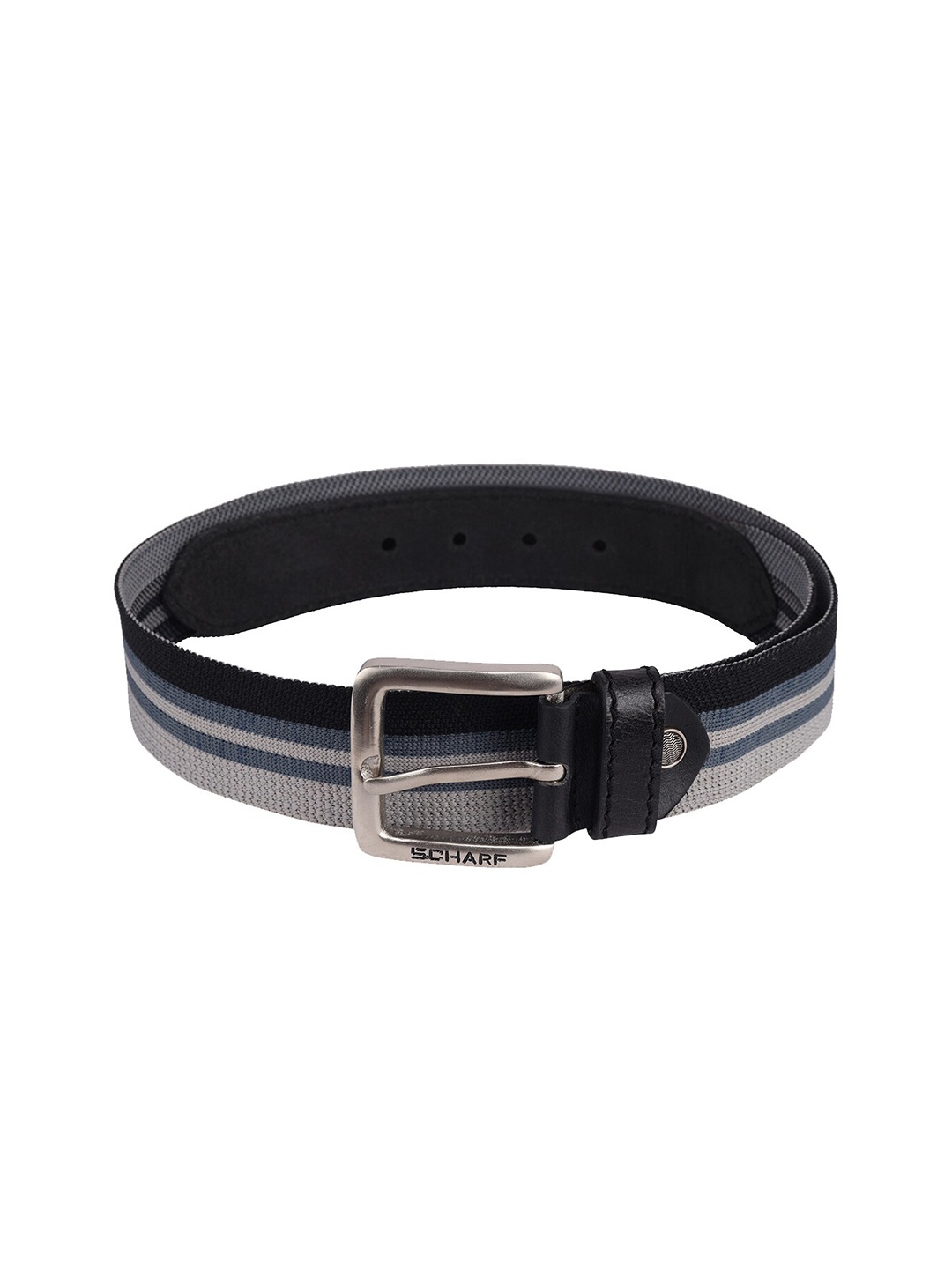 

SCHARF Men Striped Belt, Black