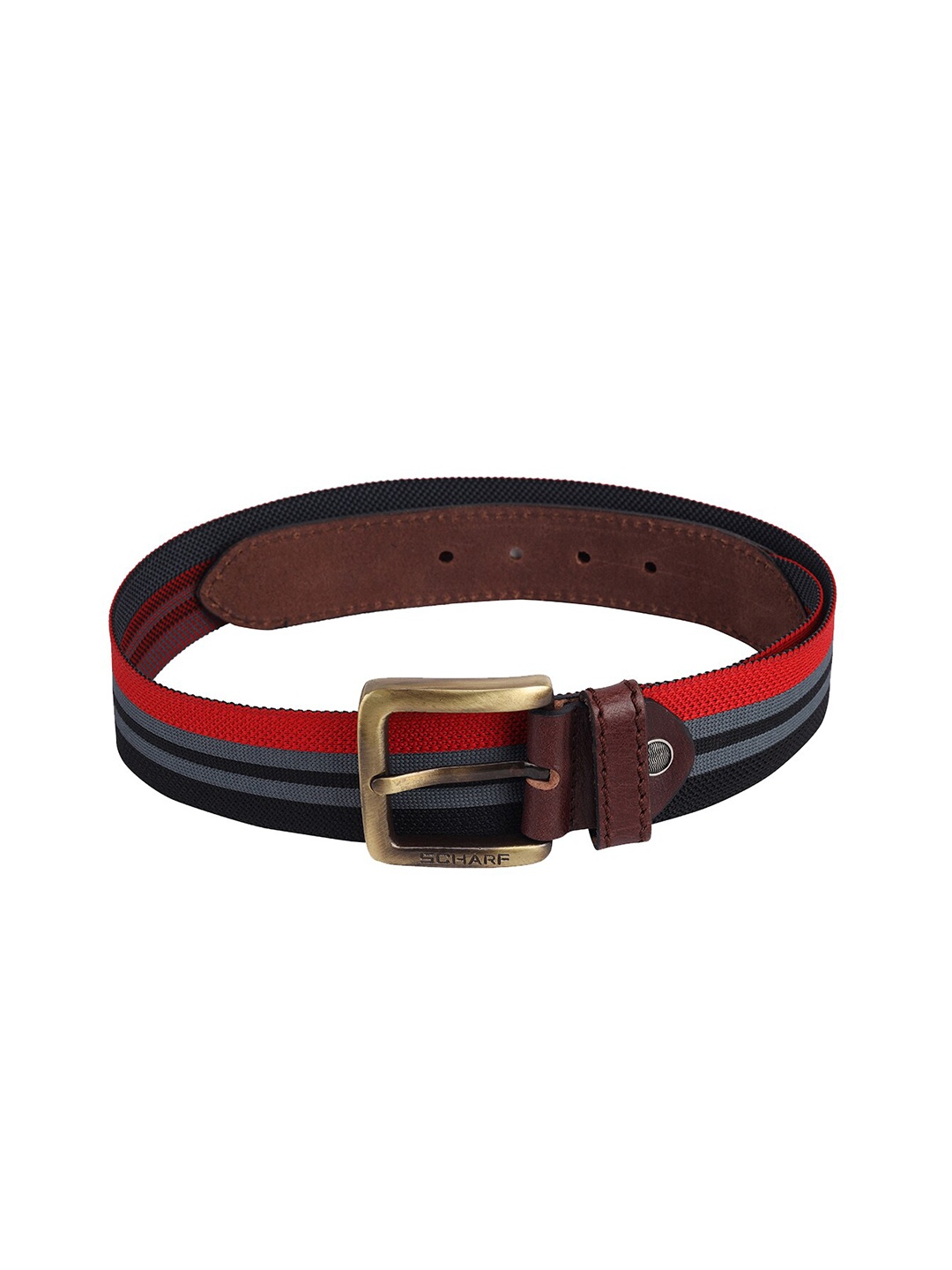 

SCHARF Men Striped Belt, Red