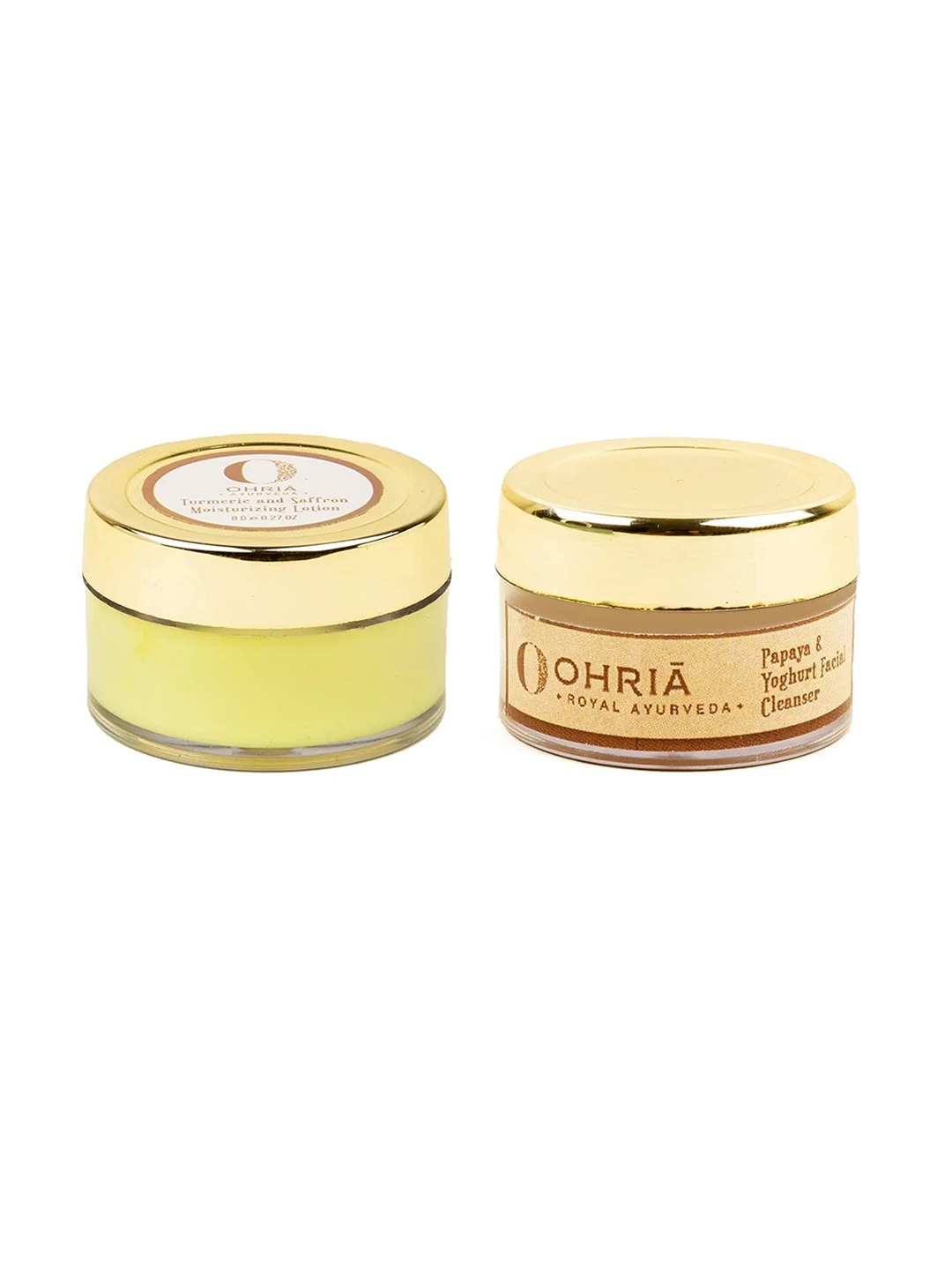 

OHRIA Ayurveda 2Pcs Turmeric & Saffron Moisturizer & Papaya & Yogurt Facial Cleanser, Multi