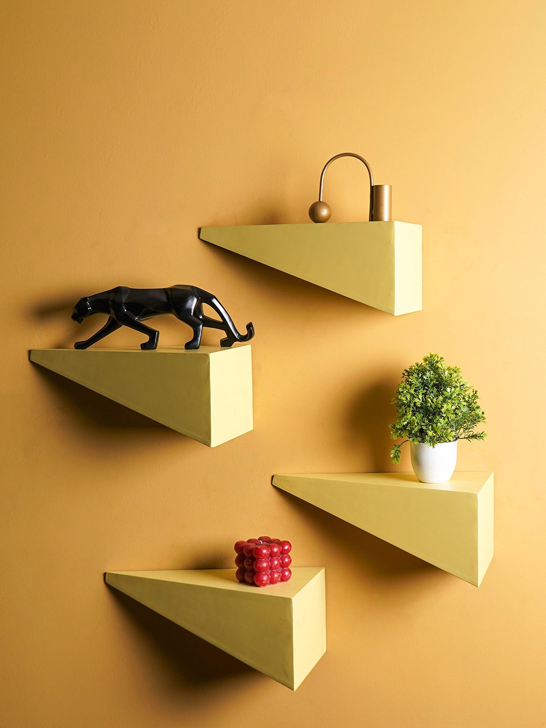 

THE ARTMENT Green 4 Pieces MDF Wall Shelves